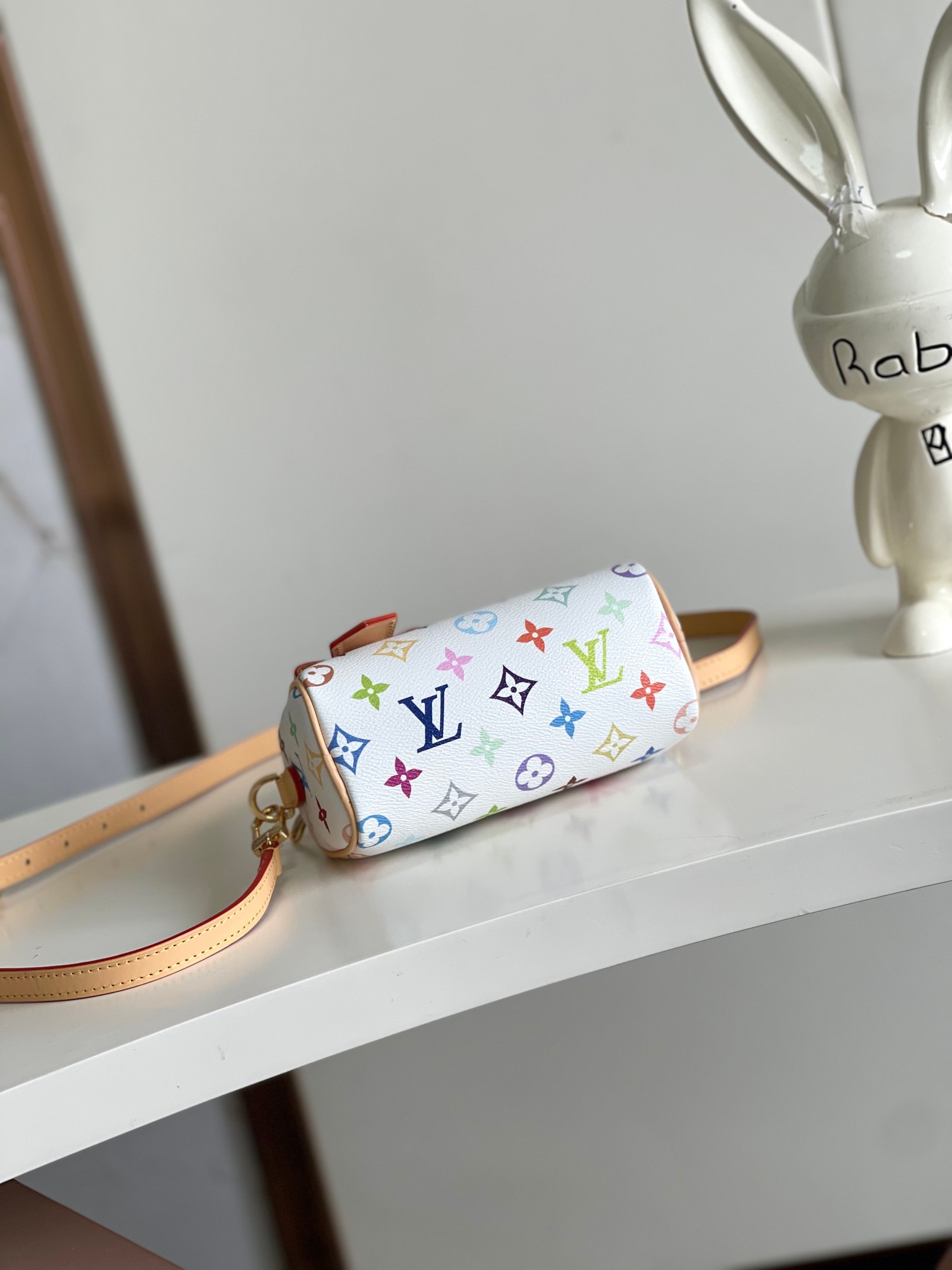 Louis Vuitton Nano Speedy Handbag in White Multicolor Monogram - Image 4