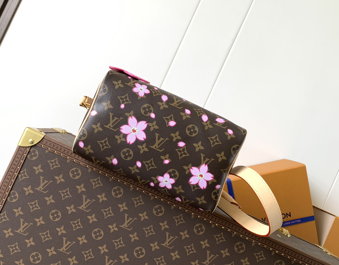 Louis Vuitton Speedy Bandoulière 25 Cherry Blossom Monogram Handbag - Image 4