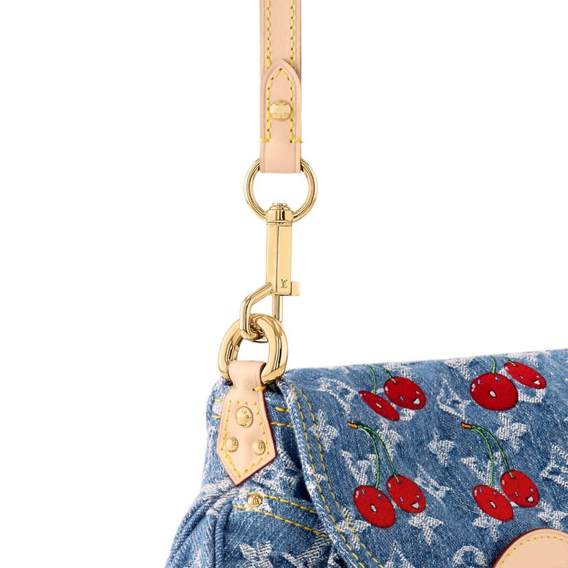 X TM Sunset Monogram Cherry Denim Handbag - Image 4