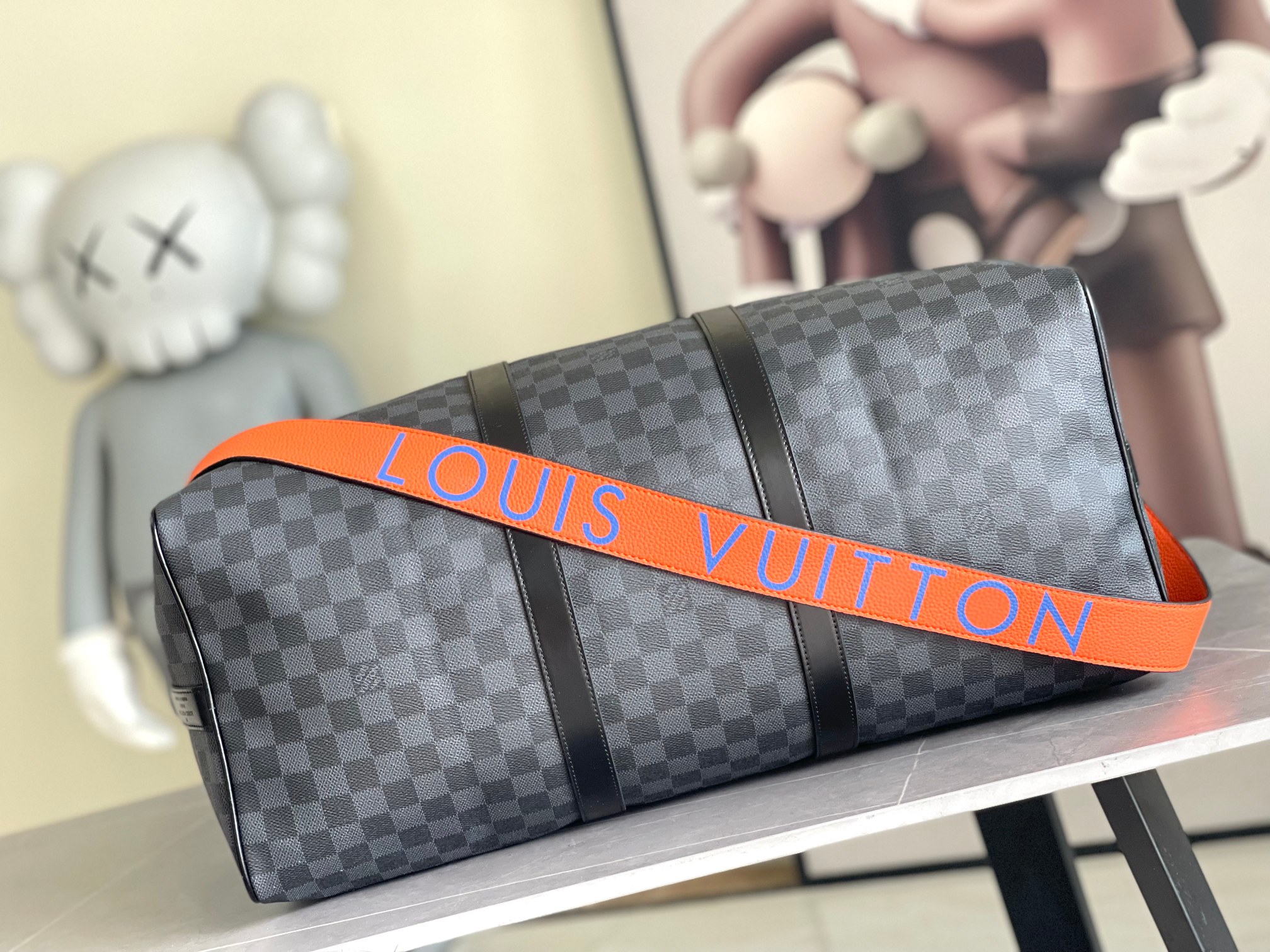 Louis Vuitton Keepall 45 Travel Bag in Monogram Eclipse Canvas - Image 4
