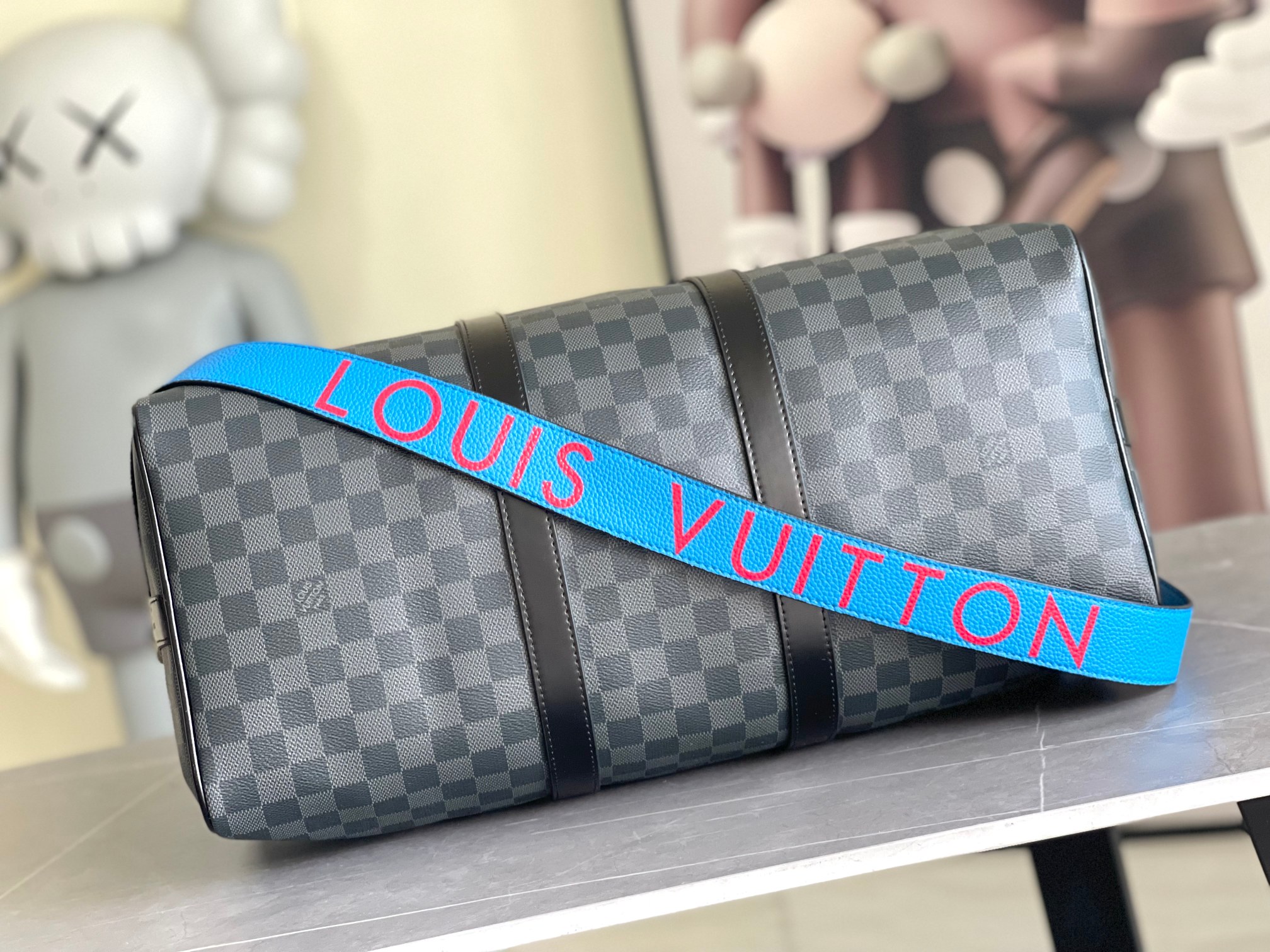 Louis Vuitton Keepall 45 Travel Bag in Monogram Eclipse Canvas - Image 4