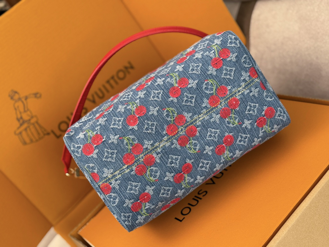 Louis Vuitton x Takashi Murakami Monogram Denim Cherry Bag M87627 - Image 4