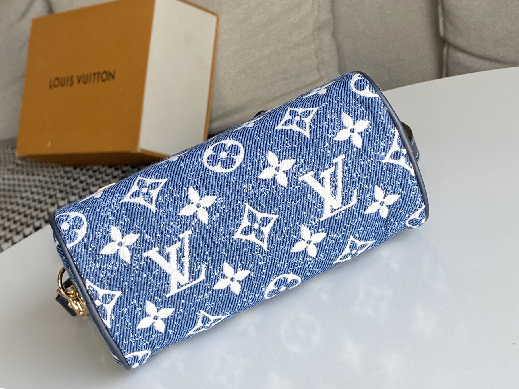 Louis Vuitton Nano Speedy Handbag M81168 - Blue Denim - Image 4