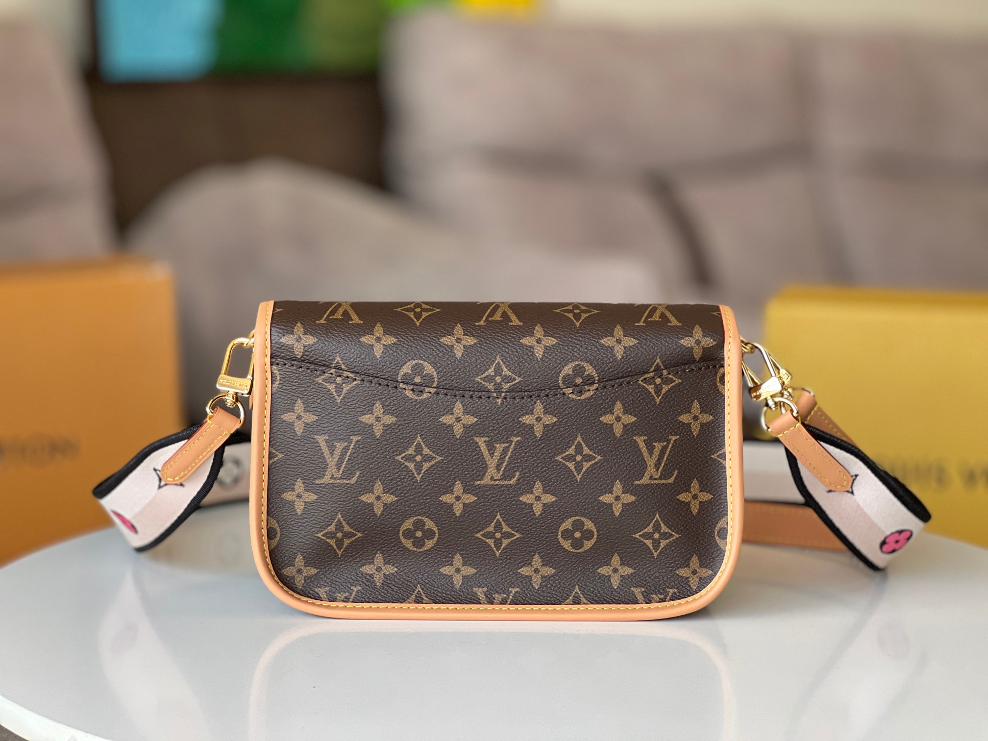 DIANE M45985 Monogram Leather Crossbody Bag - Image 4