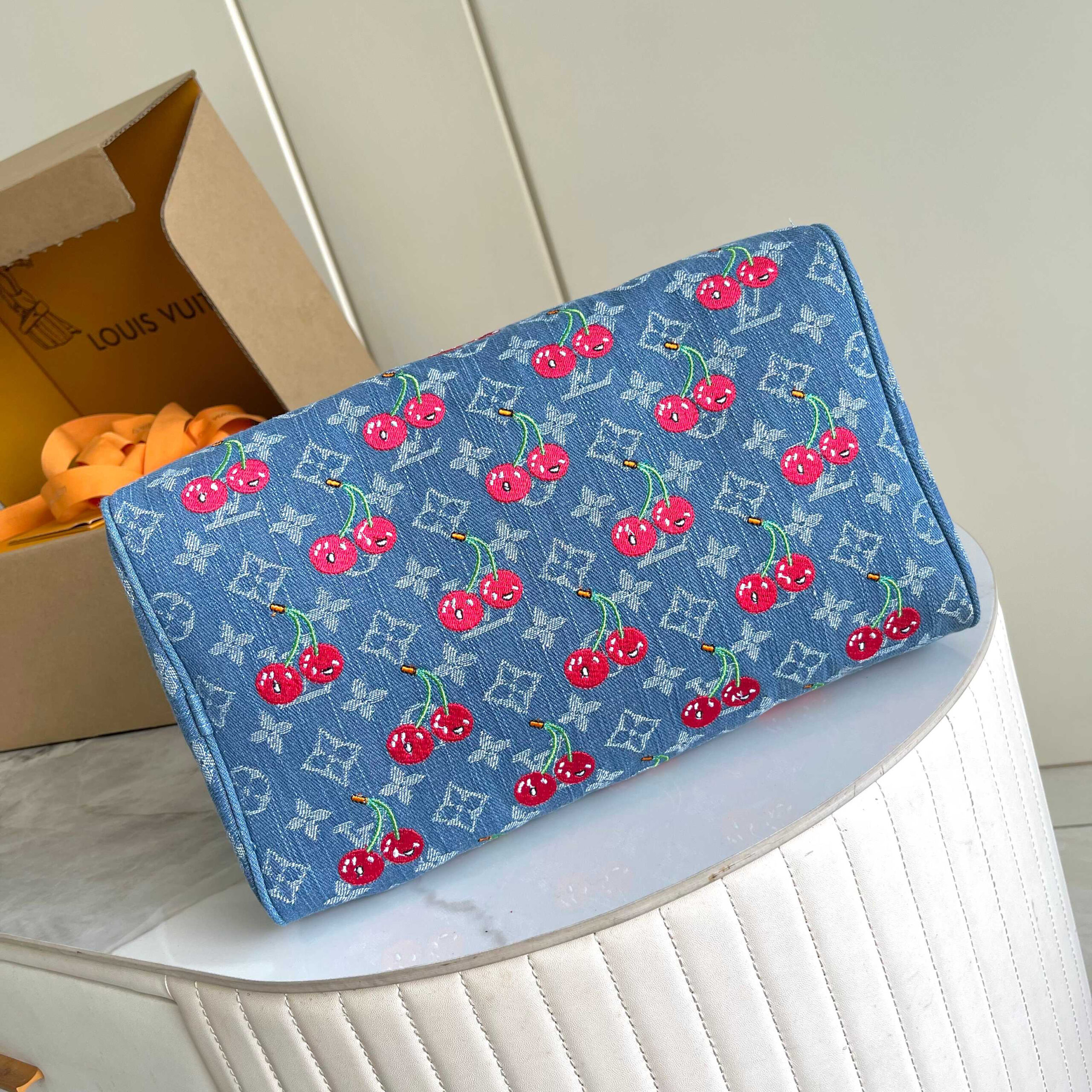Louis Vuitton x Takashi Murakami Monogram Denim Cherry Crossbody Bag - Image 4