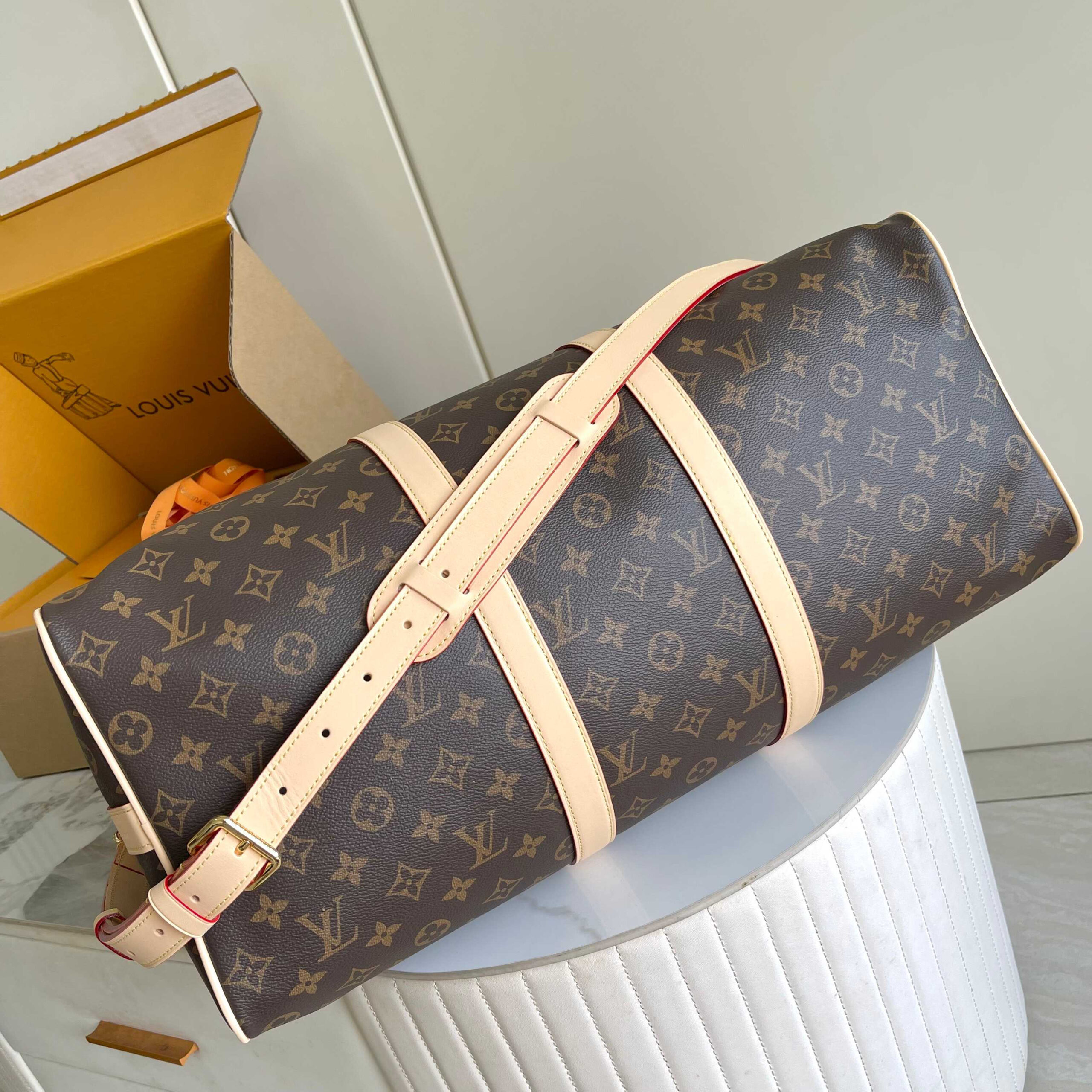 Louis Vuitton Keepall Bandouliere 50 Monogram Eclipse Travel Bag - Image 4