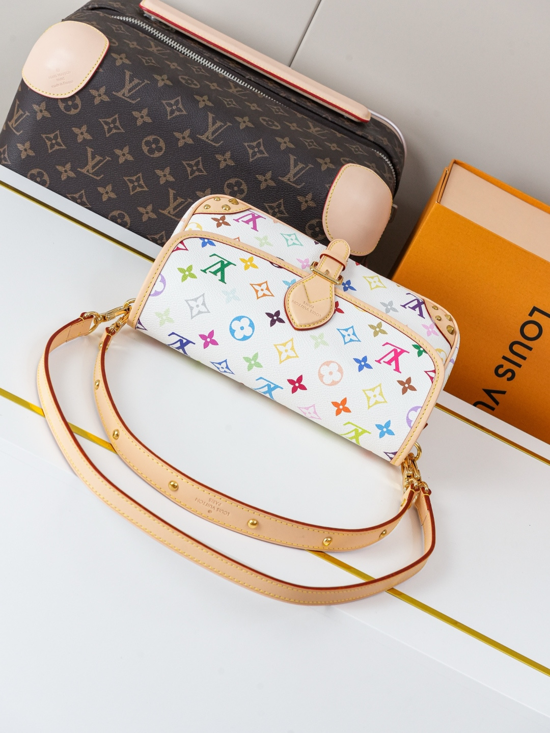 Louis Vuitton Diane Small Handbag in Multicolor Monogram Canvas - Image 4