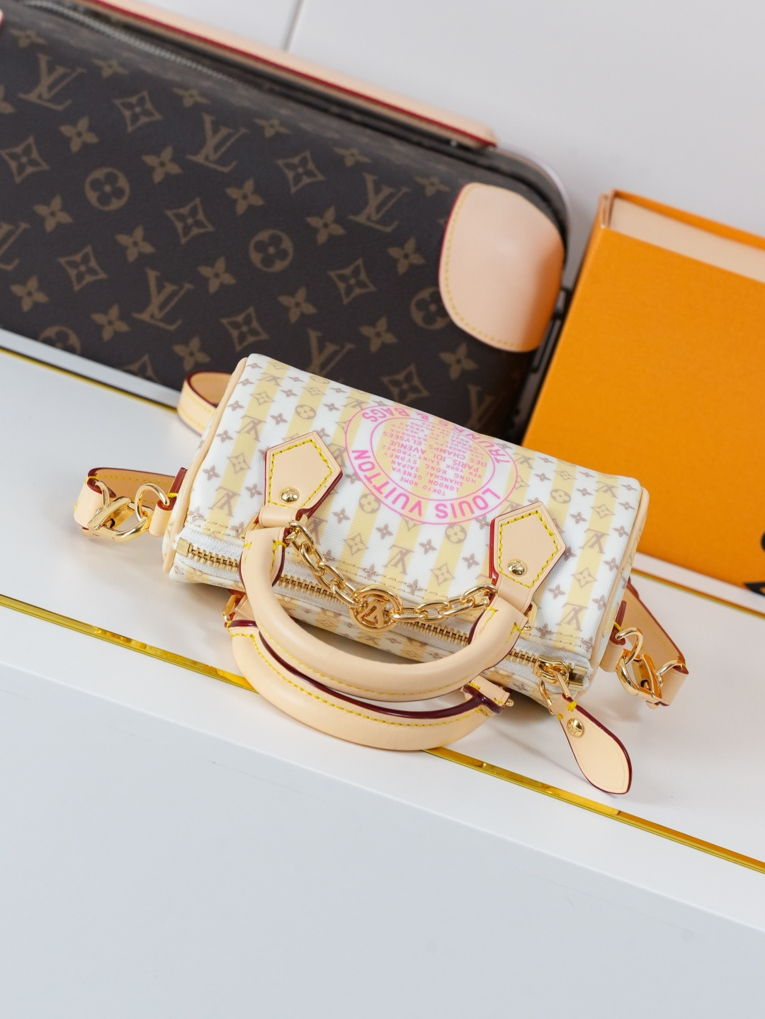 Louis Vuitton Nano Speedy Stamp Series Handbag - Image 4