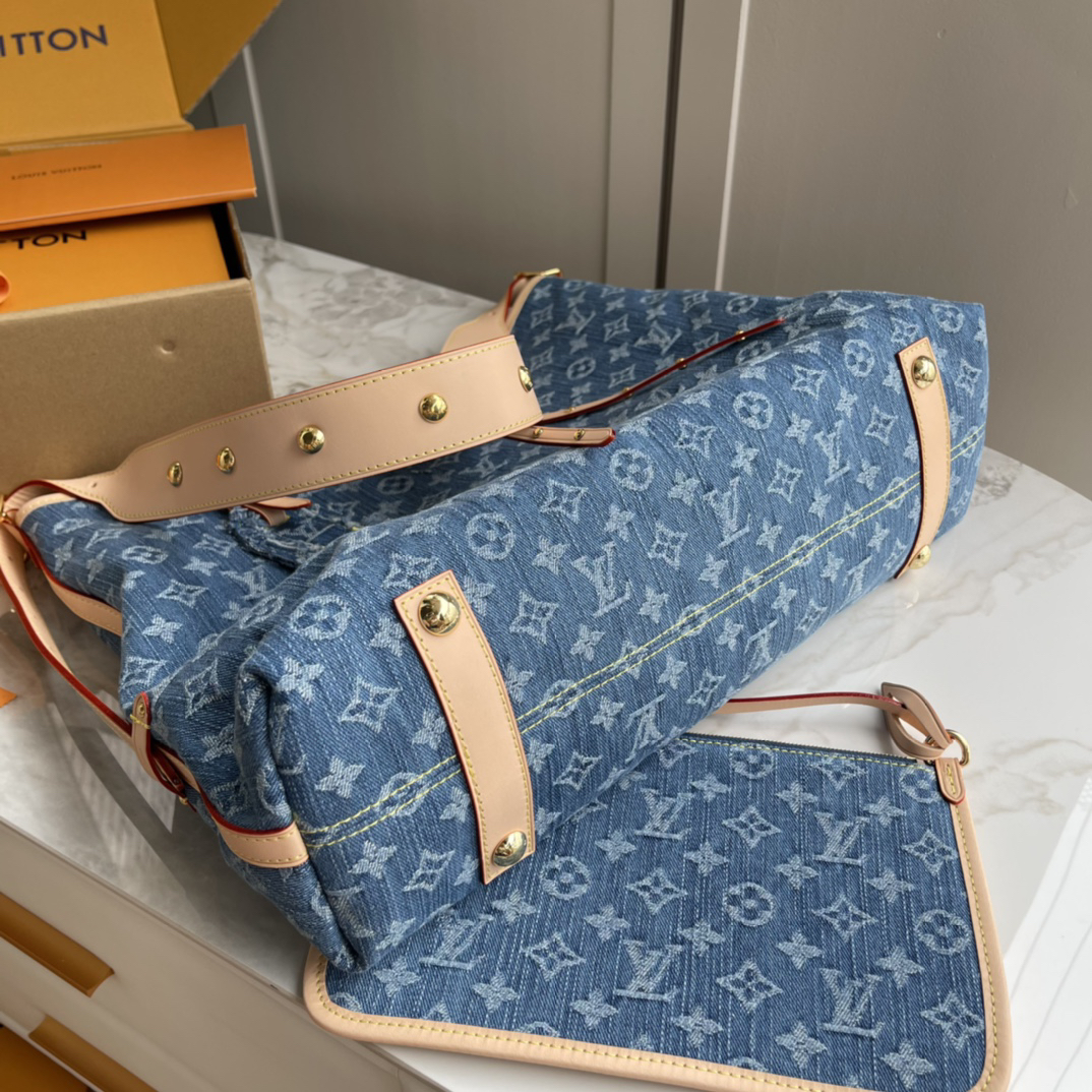 Louis Vuitton CarryAll Medium Denim Tote Bag - Image 4
