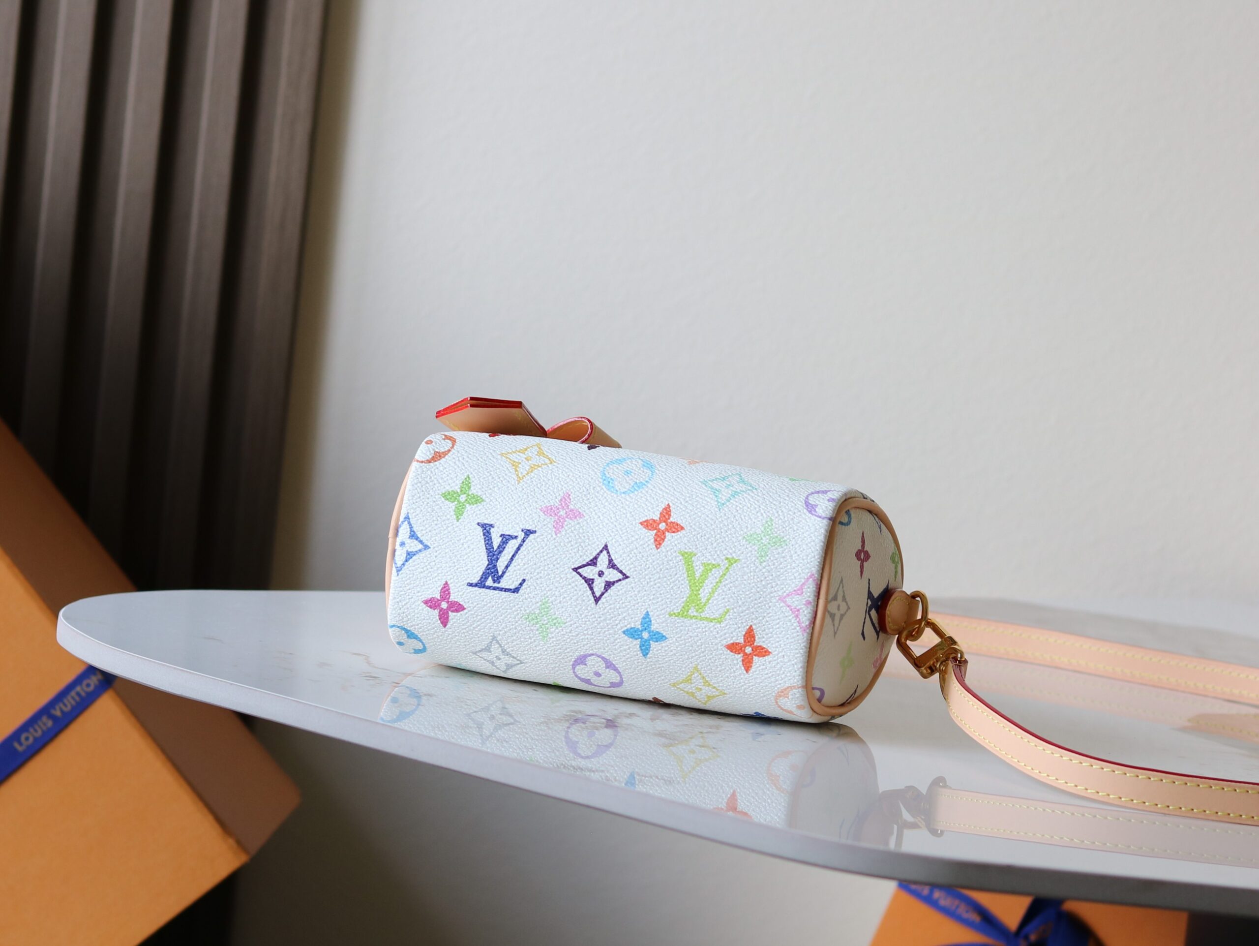 Louis Vuitton Nano Speedy Handbag in Multicolor Monogram Canvas - Image 4