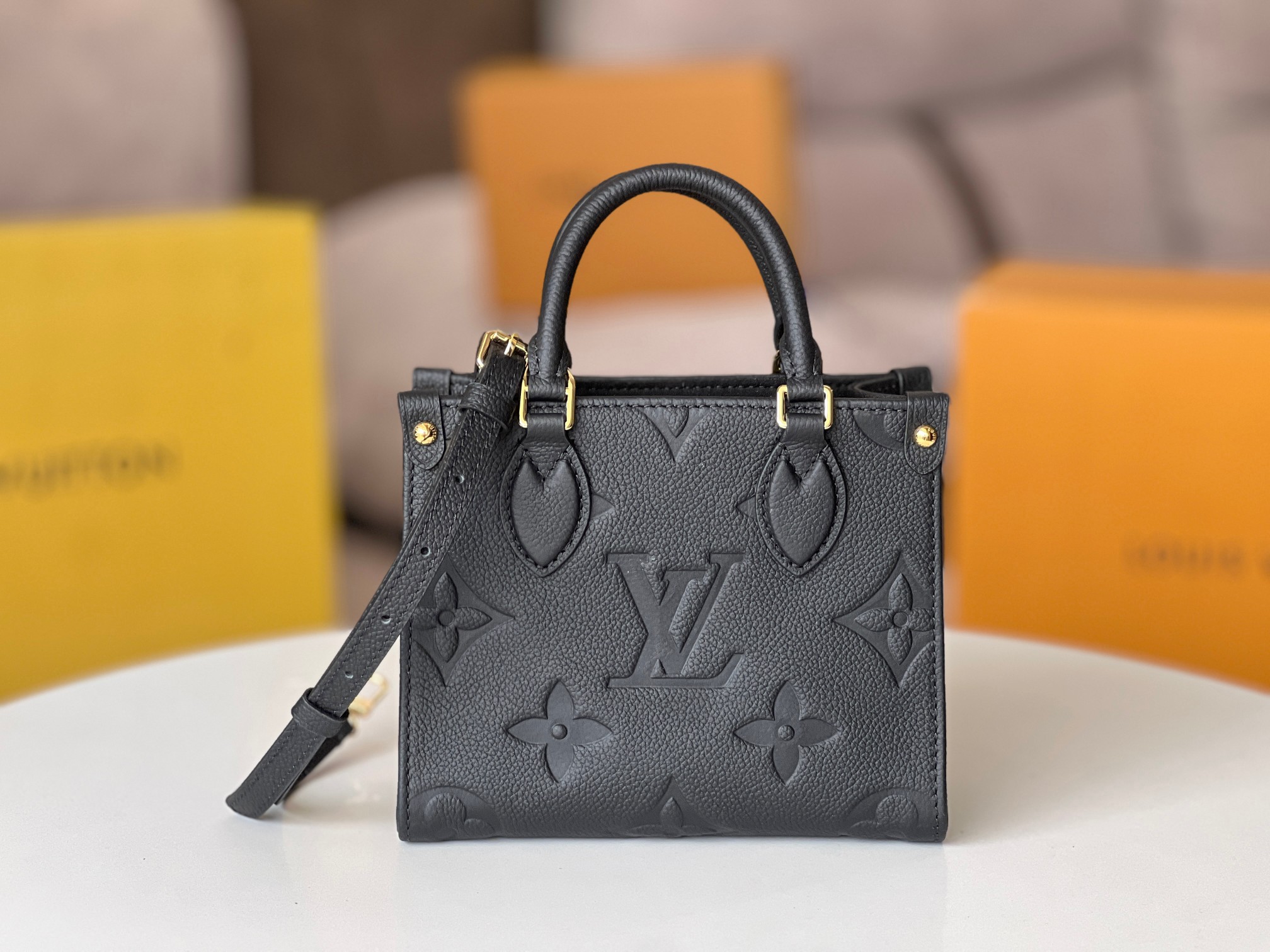 Louis Vuitton OnTheGo BB Monogram Empreinte Leather Tote Bag - Image 4