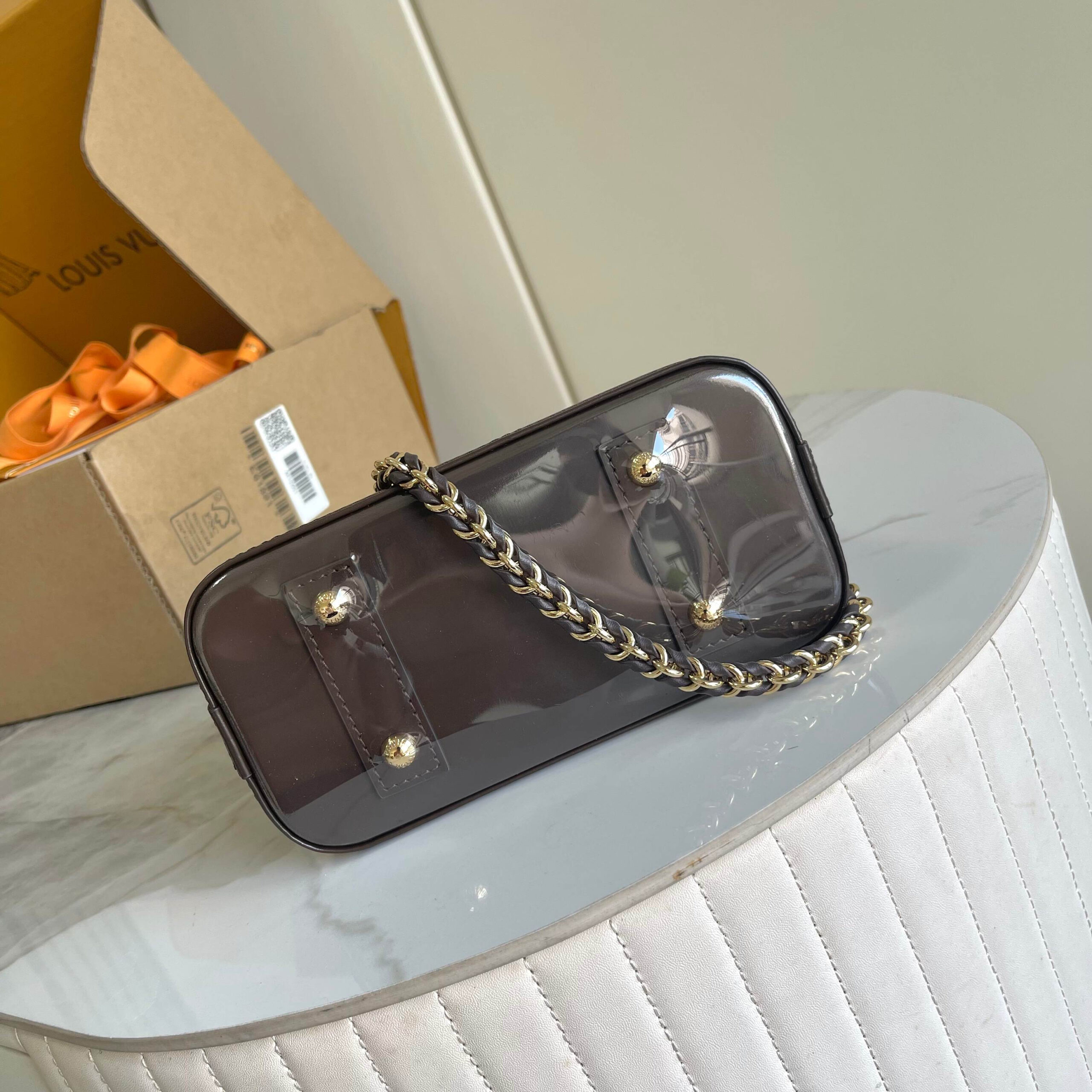 Alma Mini Customizable Handbag Set – M14339 Coffee Check - Image 4