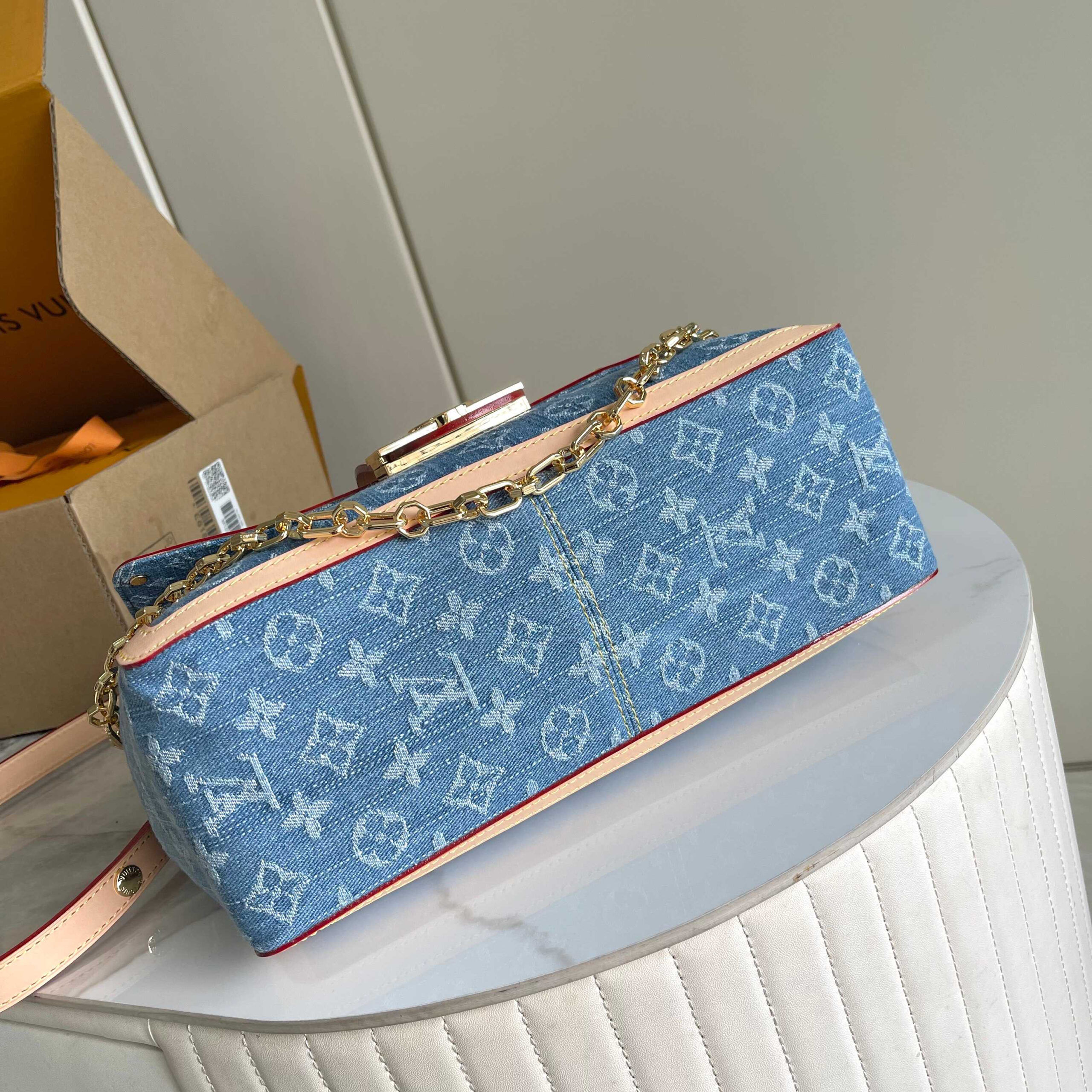 Louis Vuitton Dauphine Soft Large Denim Shoulder Bag - Image 4