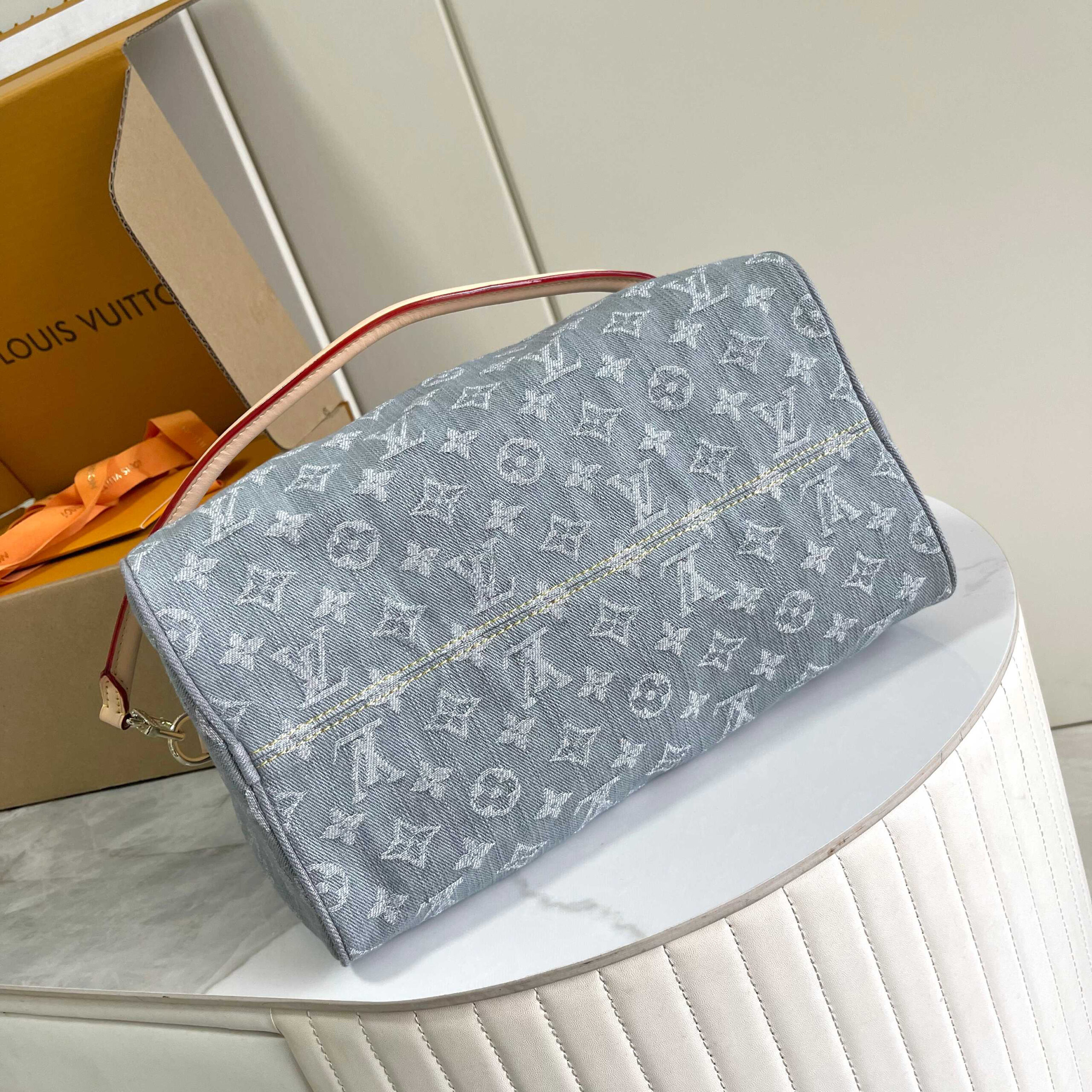 Louis Vuitton Speedy Soft 30 Denim Handbag - Image 4