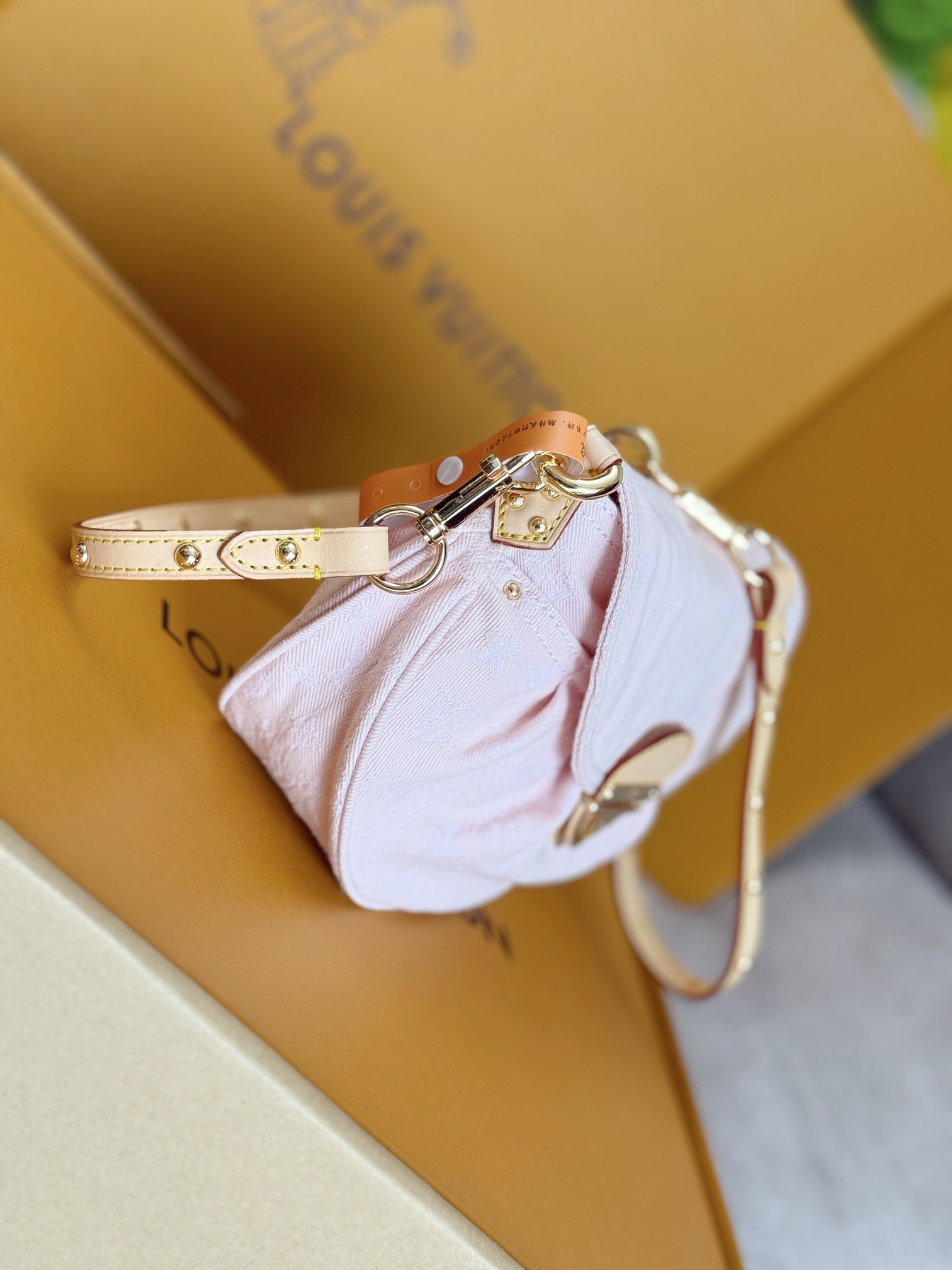 Louis Vuitton Sunset Crossbody Bag in Pink Monogram Denim - Image 4