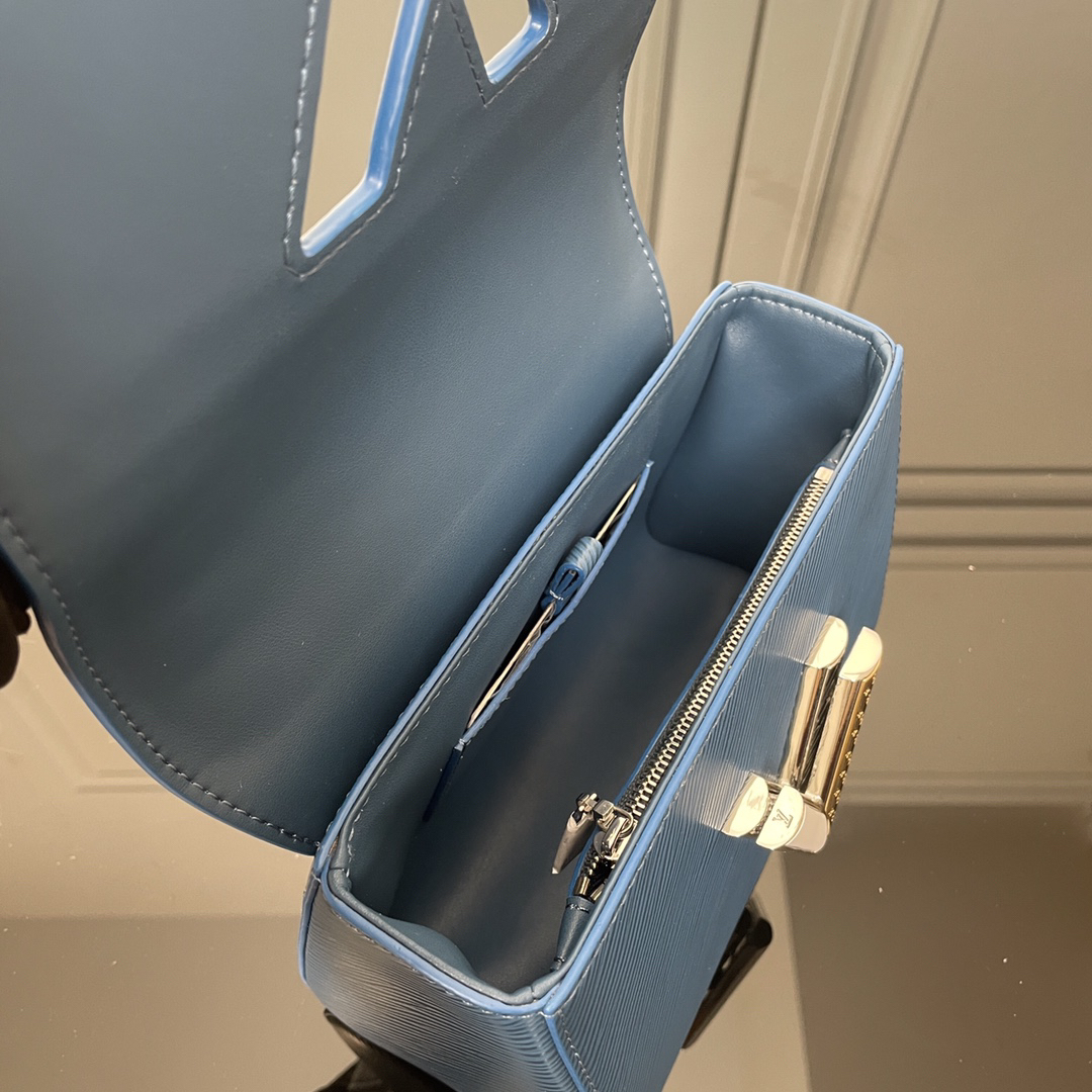 Louis Vuitton Twist PM Blue Leather Crossbody Bag - Image 4