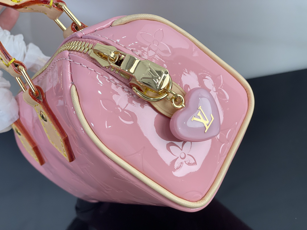Louis Vuitton Nano Speedy Pink Handbag - Image 4
