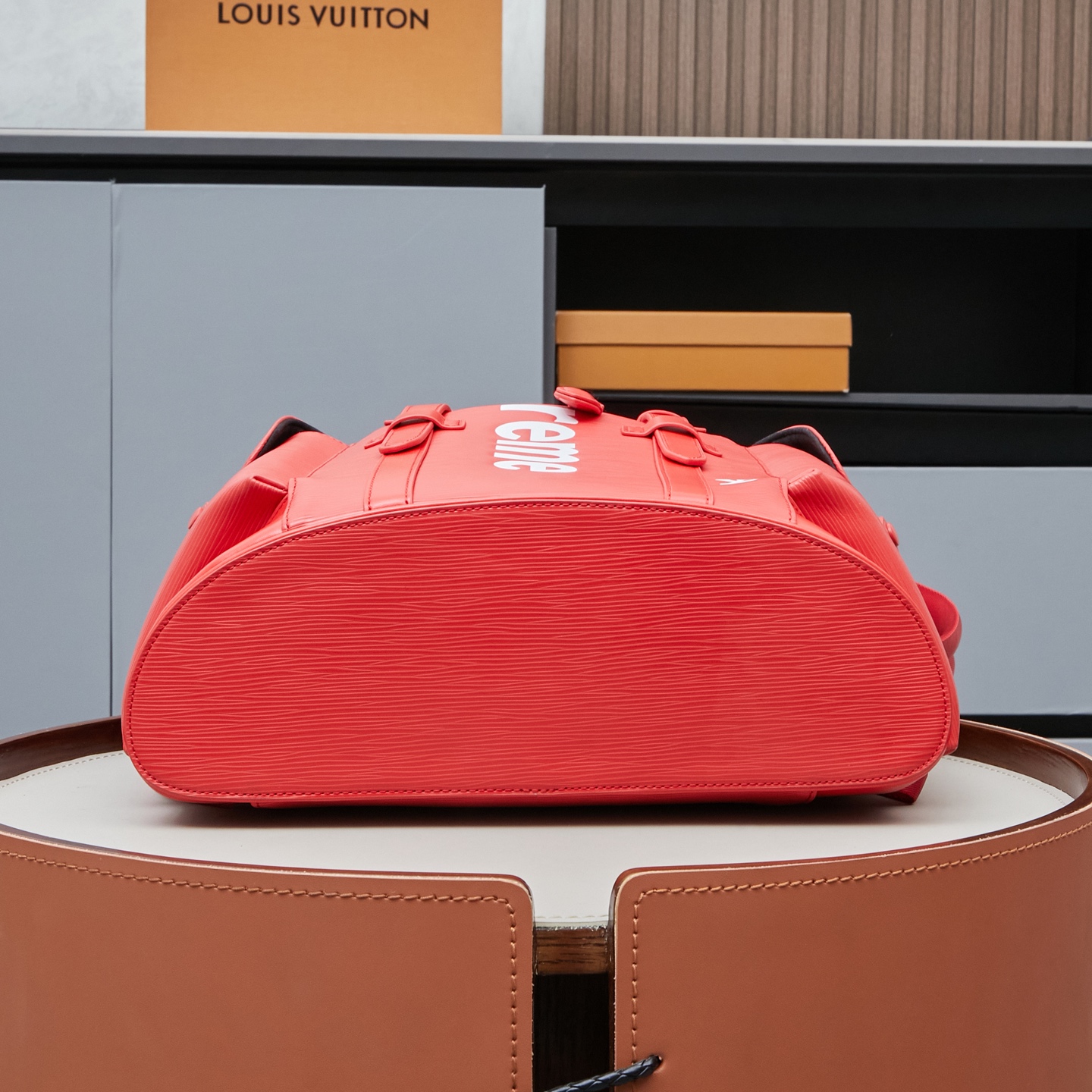 Louis Vuitton Christopher MM Backpack in Black and Red Epi Leather - Image 4