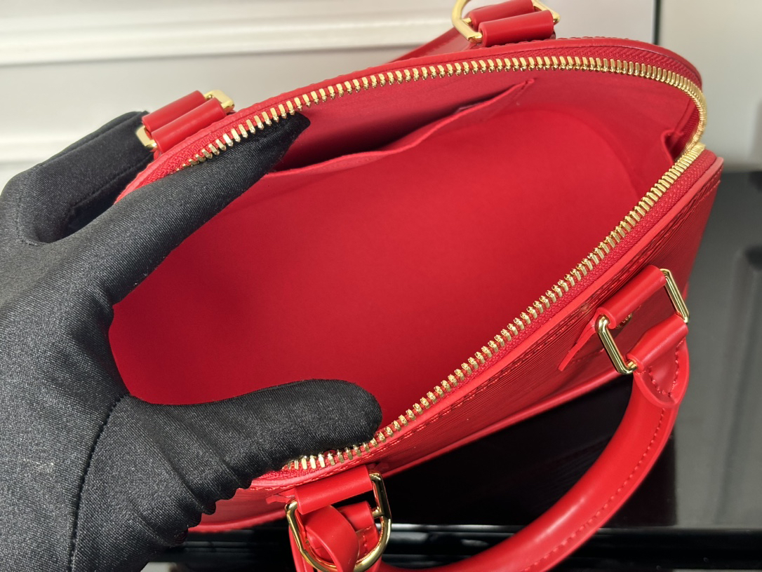 Louis Vuitton Alma BB Epi Leather Handbag - Red - Image 4