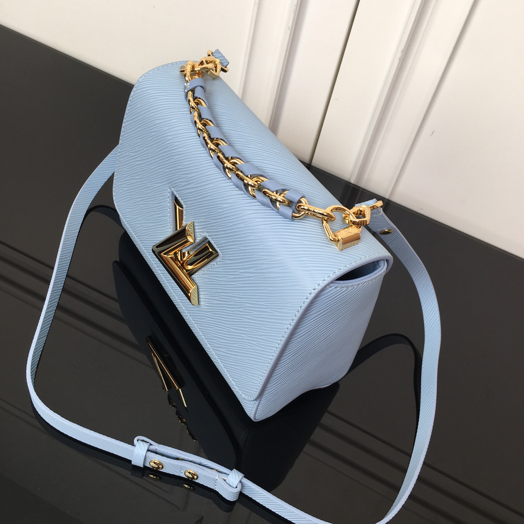 Louis Vuitton Twist Medium Braided Chain Bag in Powder Blue - Image 4