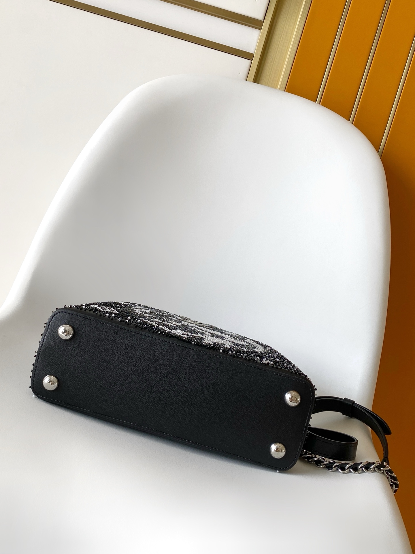 Louis Vuitton Capucines Mini Handbag – Black and Off-White - Image 4