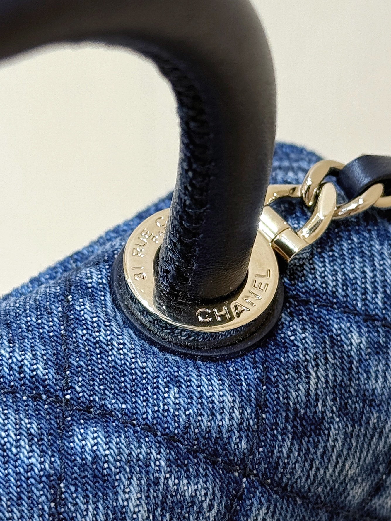 Chanel 26P Mini Coco Handle Denim Handbag - Image 4