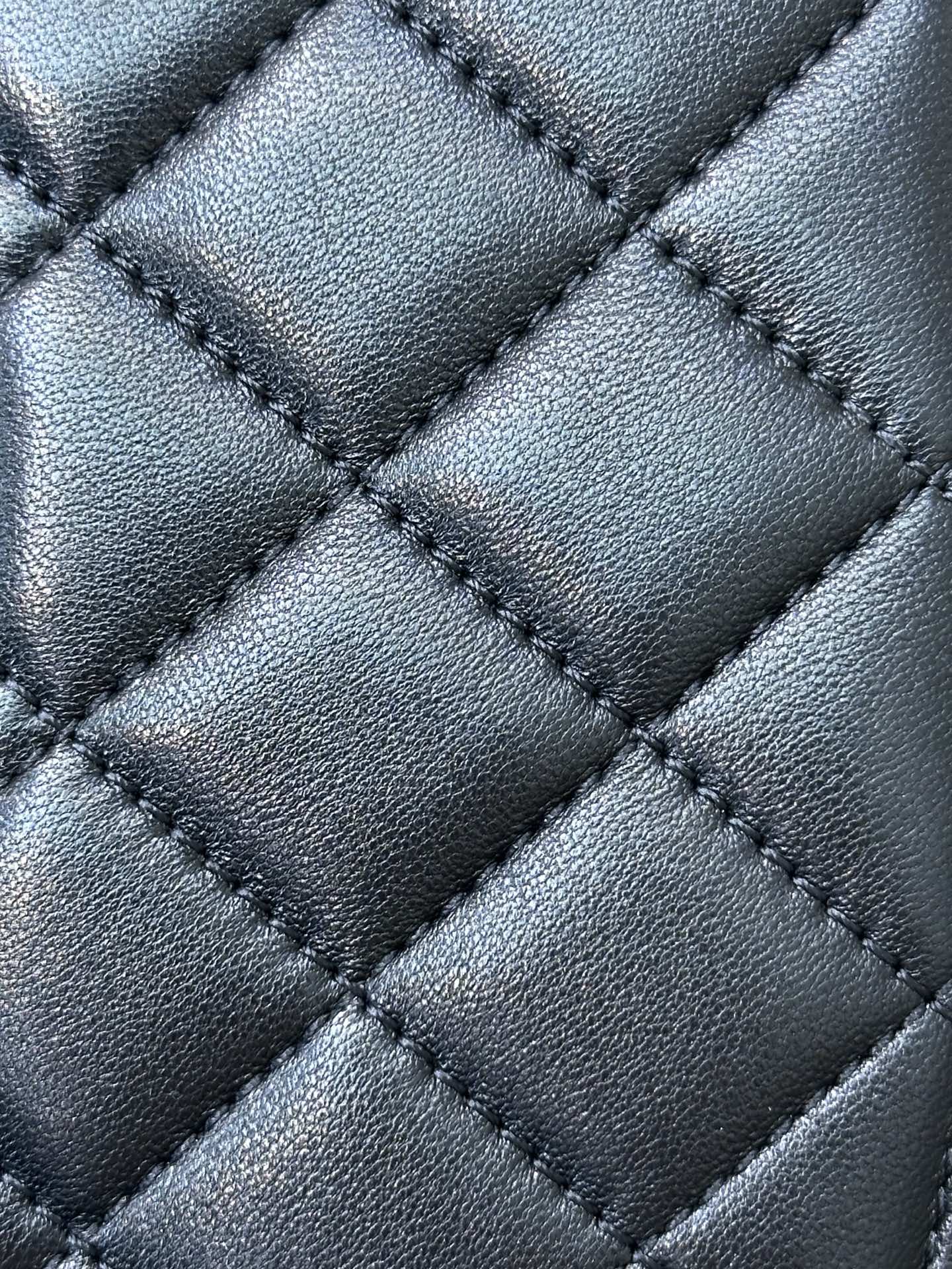Quilted Lambskin Crossbody Bag with Gold Ball Chain - Image 4