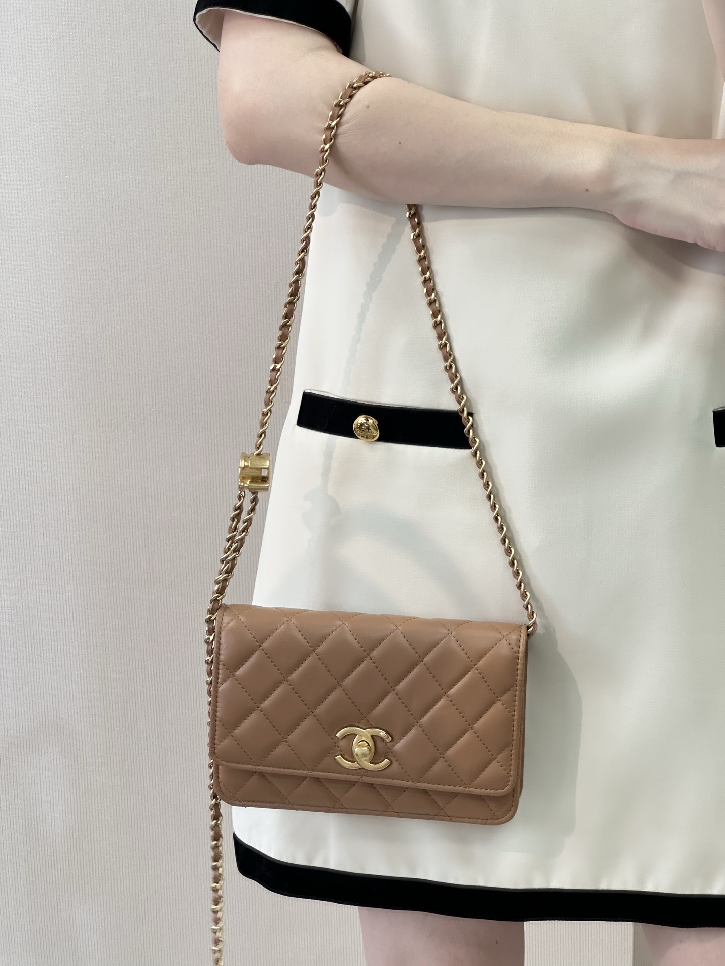 WOC Lambskin Flap Crossbody Bag - Image 4