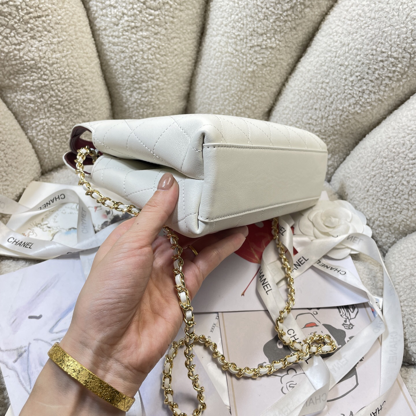 Chanel 26A Calfskin Triangular Handbag - Image 4