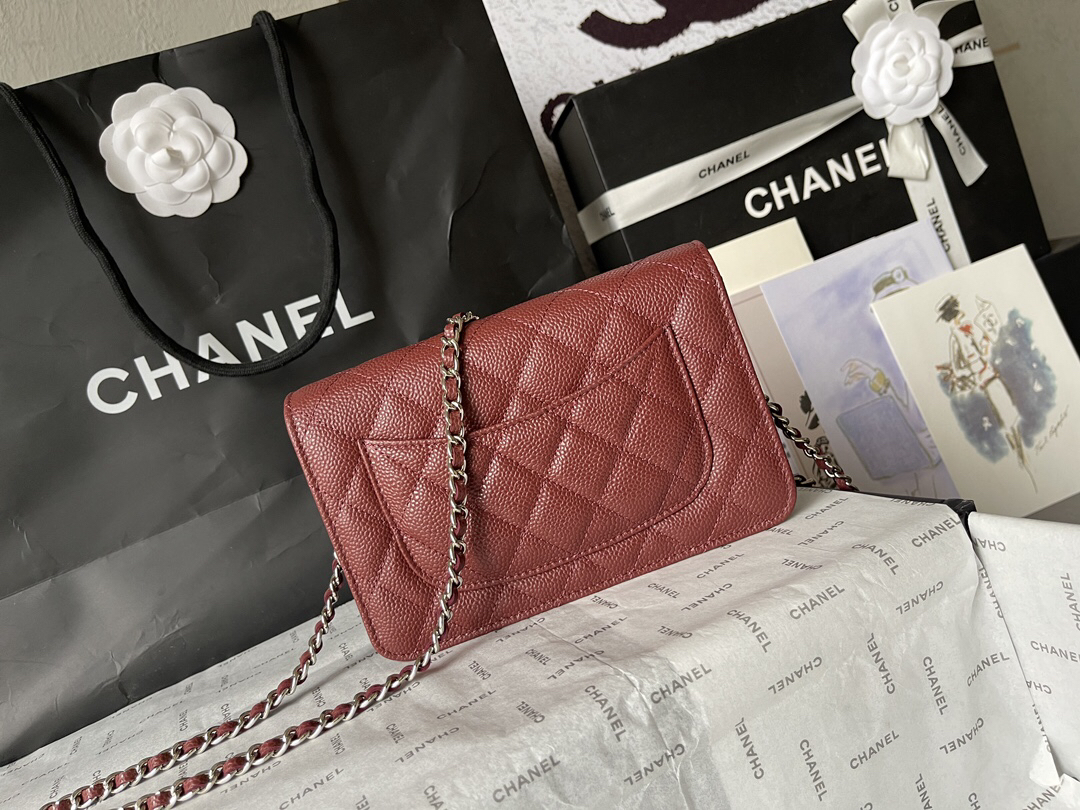 Chanel Classic Flap Wallet on Chain in Black Caviar Leather - Image 4