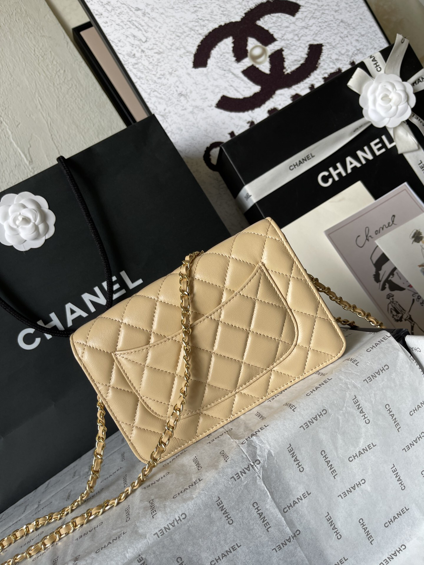 Chanel CF WOC Lambskin Chain Wallet - Image 4