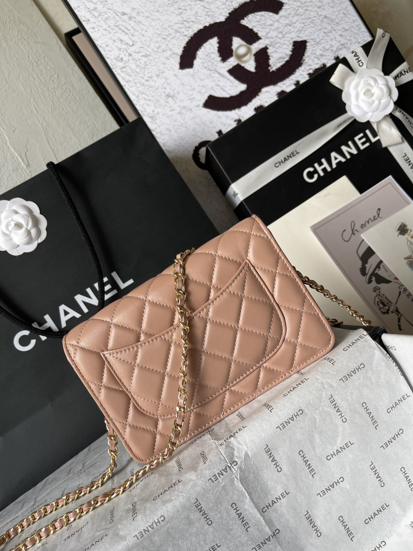 Chanel CF WOC Lambskin Chain Wallet - Image 4