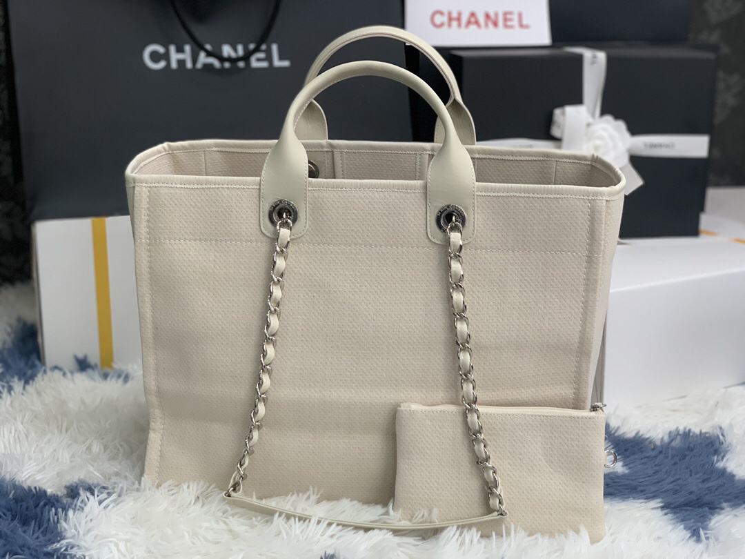 Chanel Denim Canvas Tote Bag - Image 4