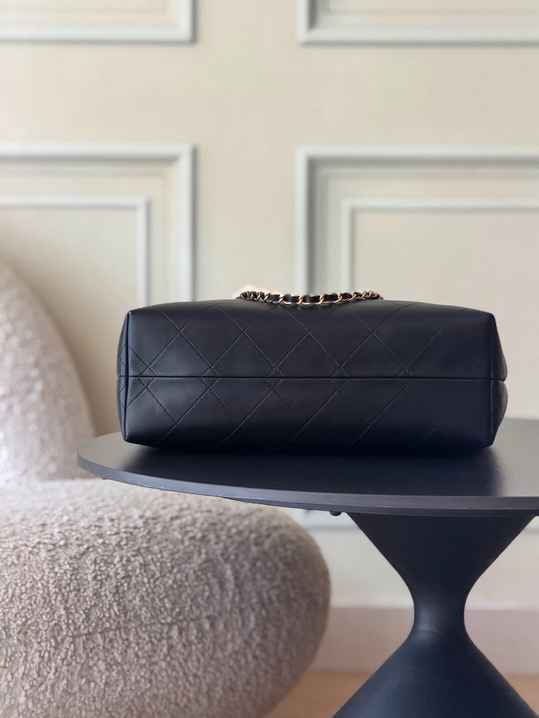 Velvet Handbag with Layered Mini Bag Design - Image 4