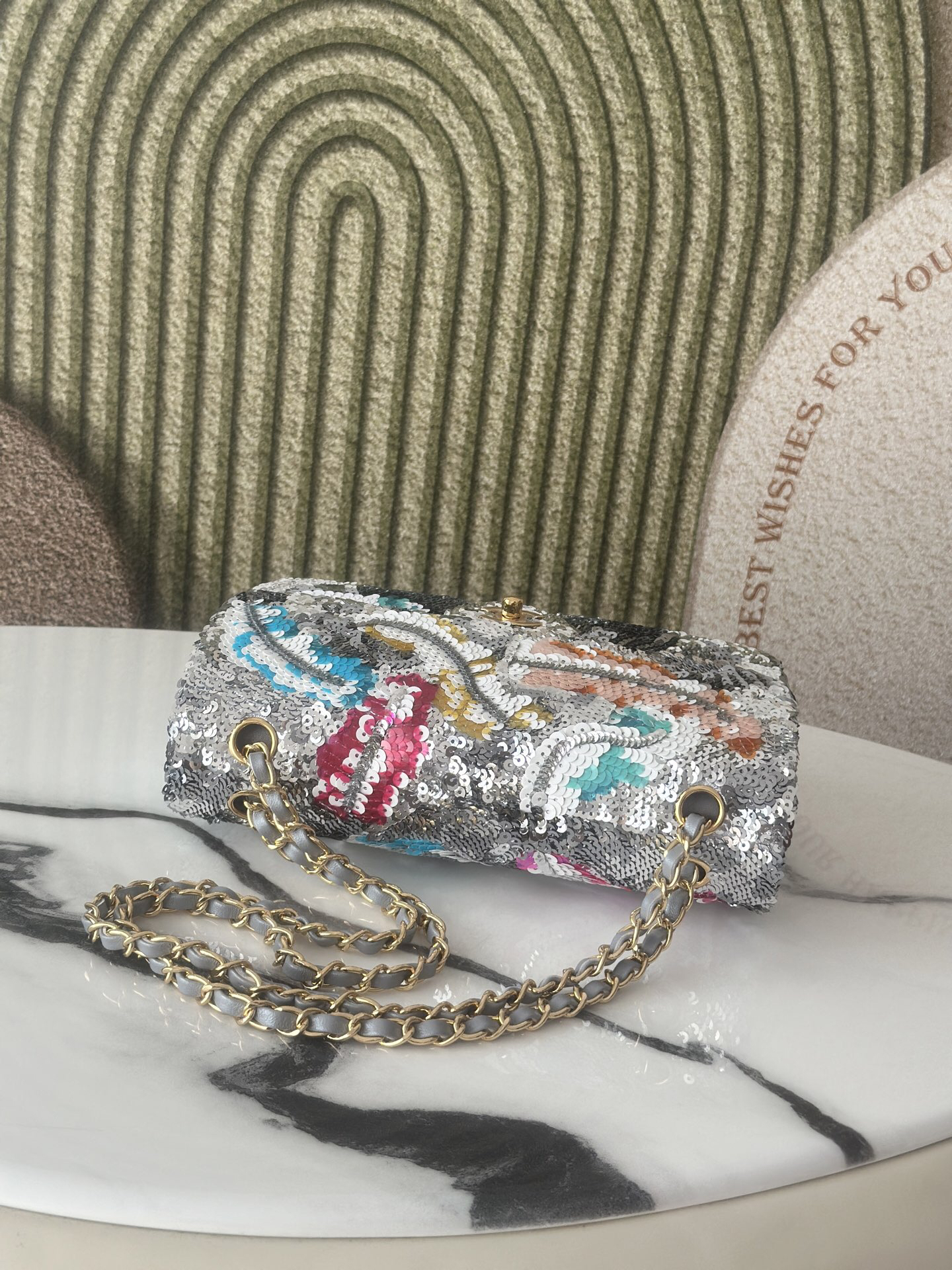 Chanel 25S Limited Edition Multicolor Sequin Silver CF Crossbody Bag - Image 4