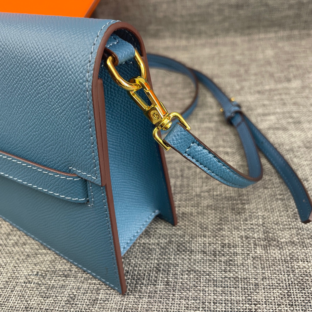 Hermes Kelly-Style Palm-Grain Cowhide Crossbody Bag - Image 4