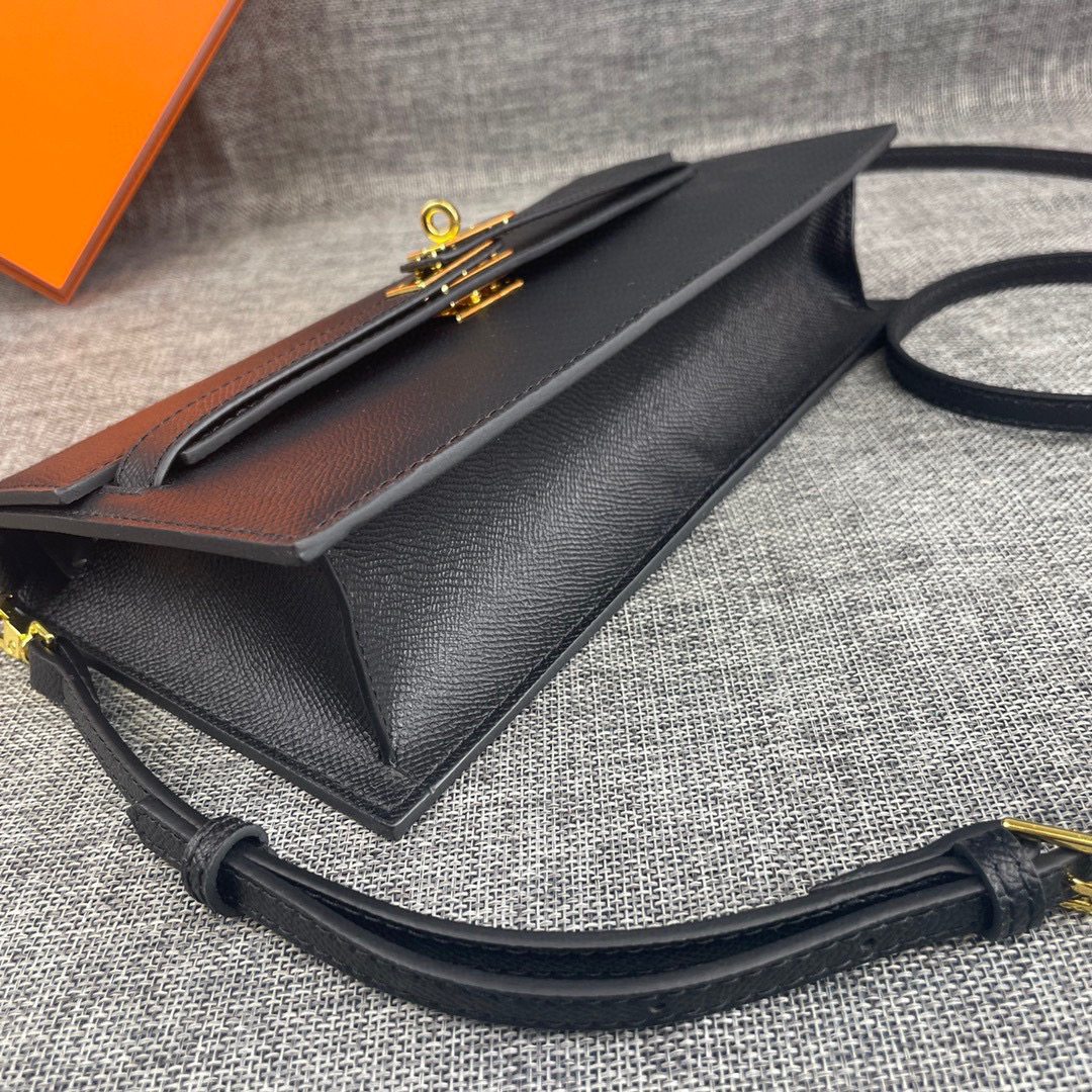 Hermès Kelly-Style Palm-Grain Leather Shoulder Crossbody Bag - Image 4