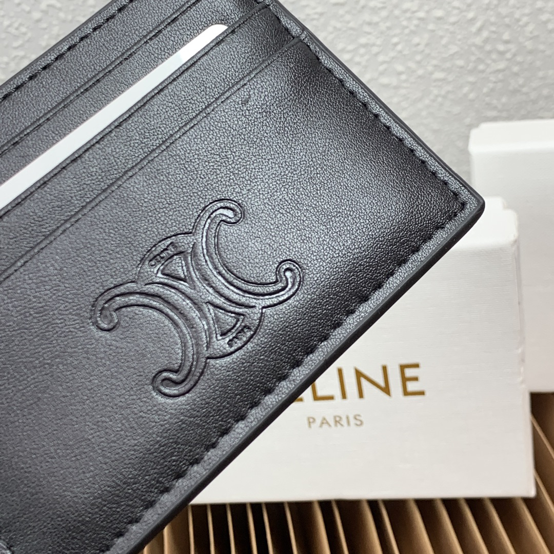 Celine Triomphe Embossed Leather Card Holder - Image 4
