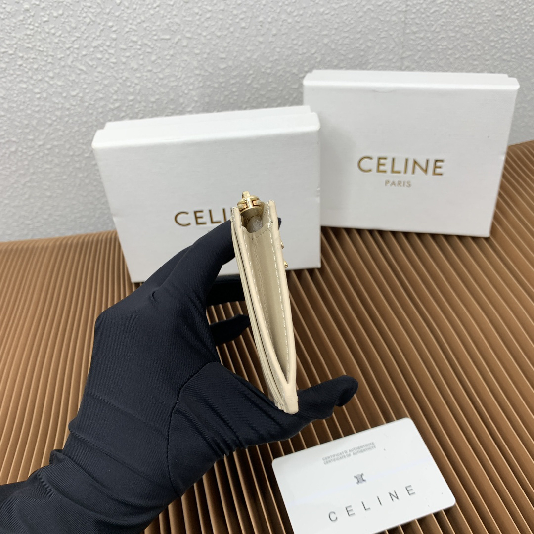 Triomphe Leather Zip Card Holder - Image 4