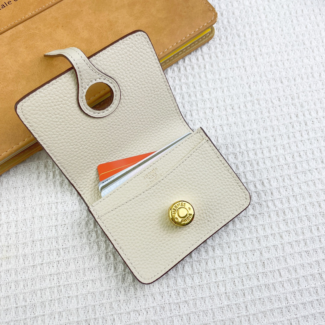Hermes Togo Leather Wallet with Silver Hardware - Image 4