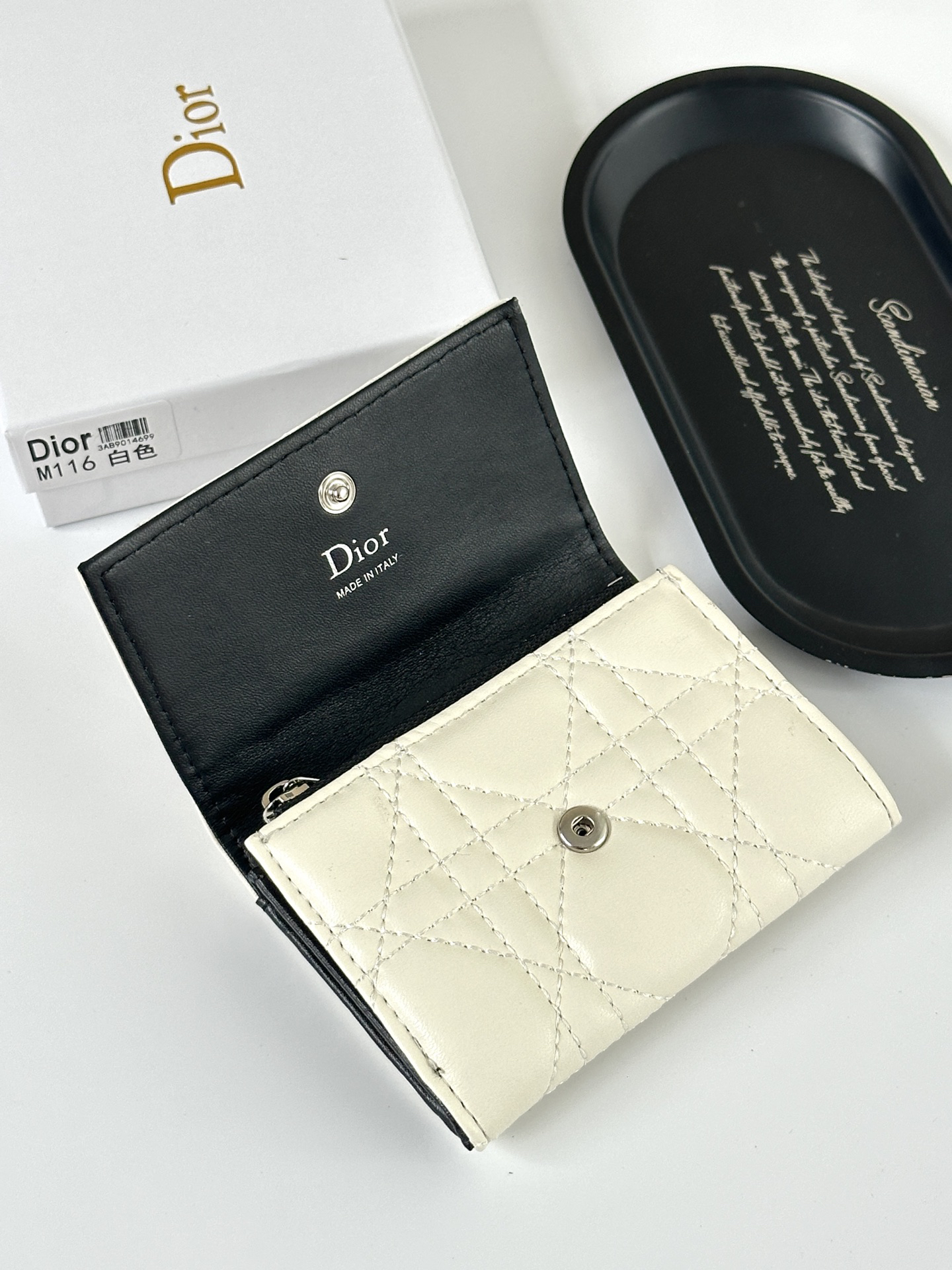 Dior M115 Mini Lady Dior Wallet - Black/Pink - Image 4