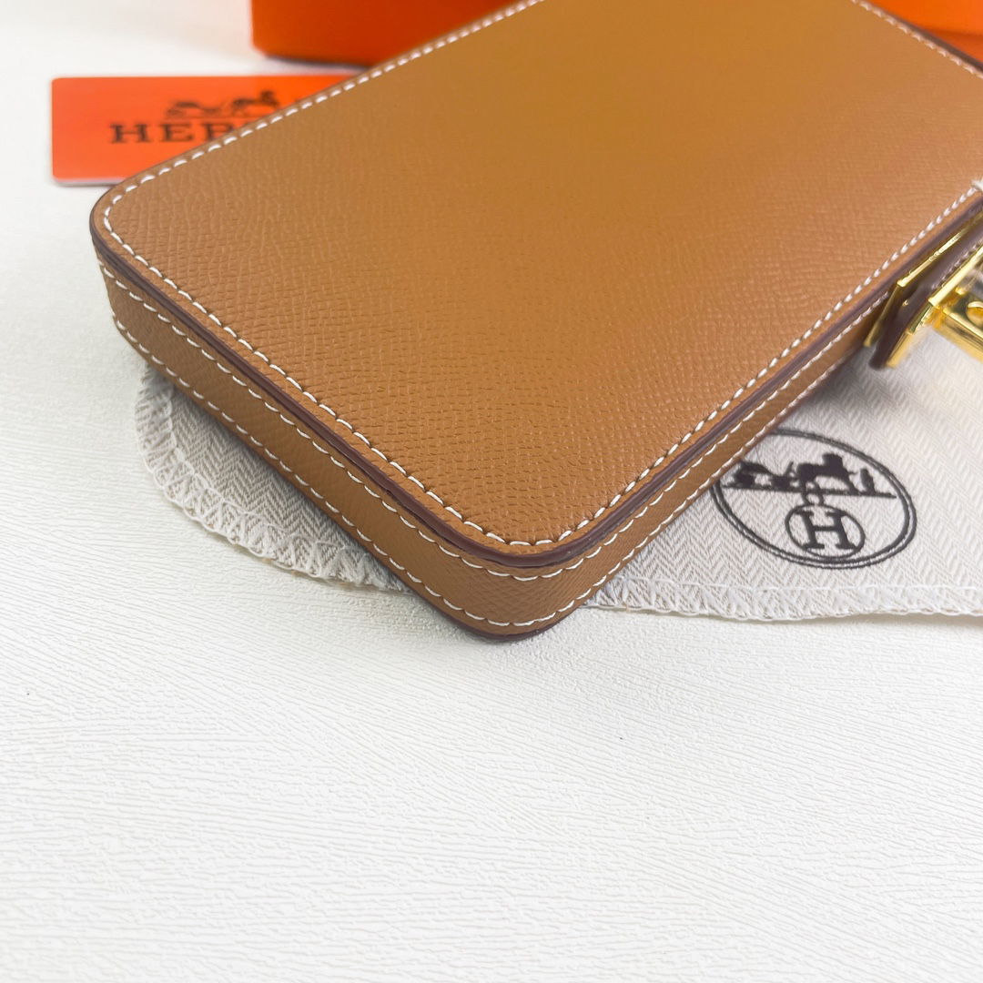 Hermès Hac a Box Tadelakt Calfskin Phone Case with Shoulder Strap - Image 4