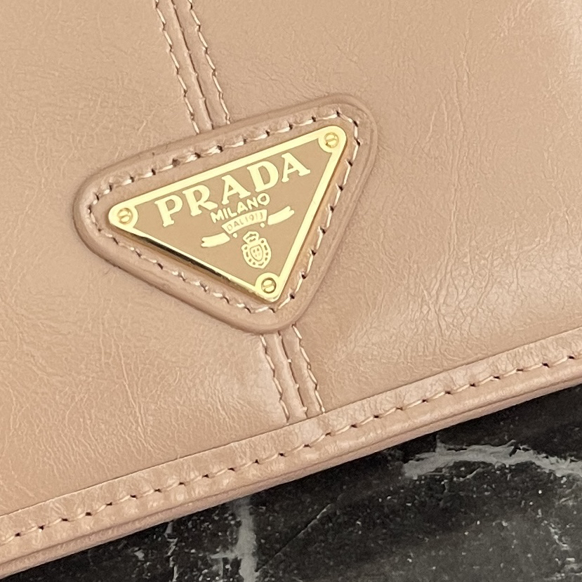 Prada Small Leather Wallet with Enameled Triangular Metal Logo - Image 4