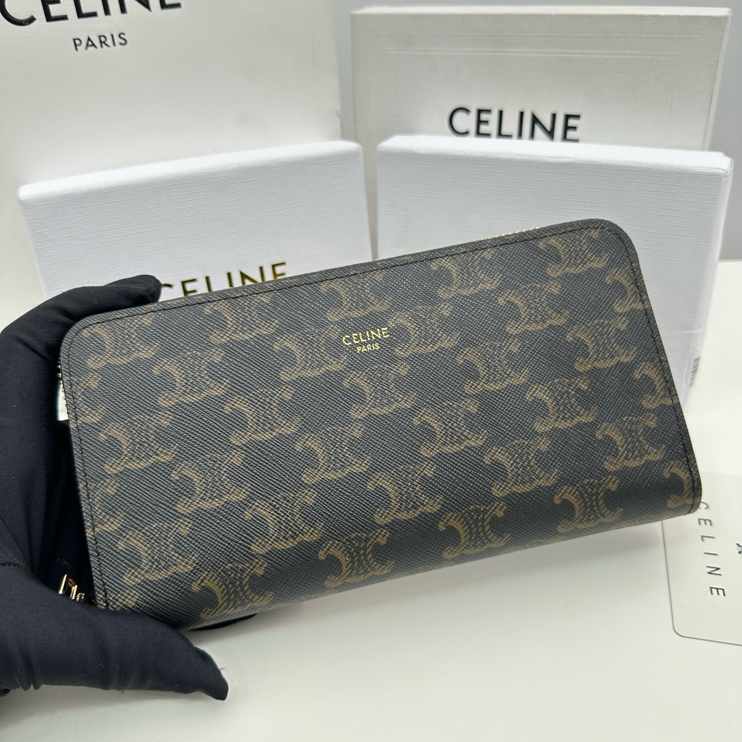 Celine Triomphe Cuir Large Zip Wallet - Image 4