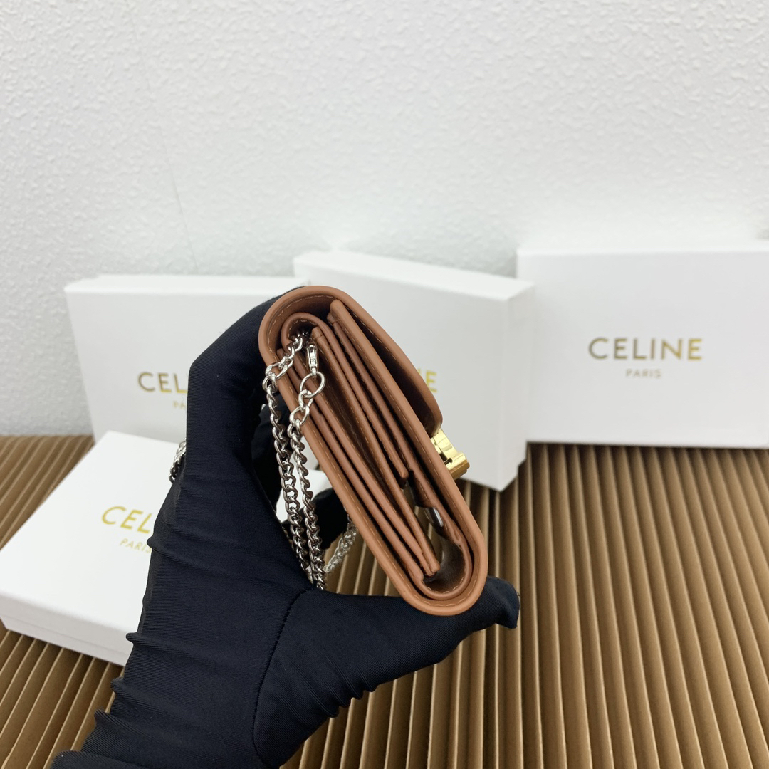 CELINE Small Shiny Lambskin Flap Wallet - Image 4