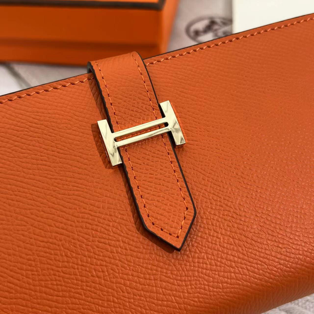 Hermes Women's Togo Leather Long Wallet - Image 4