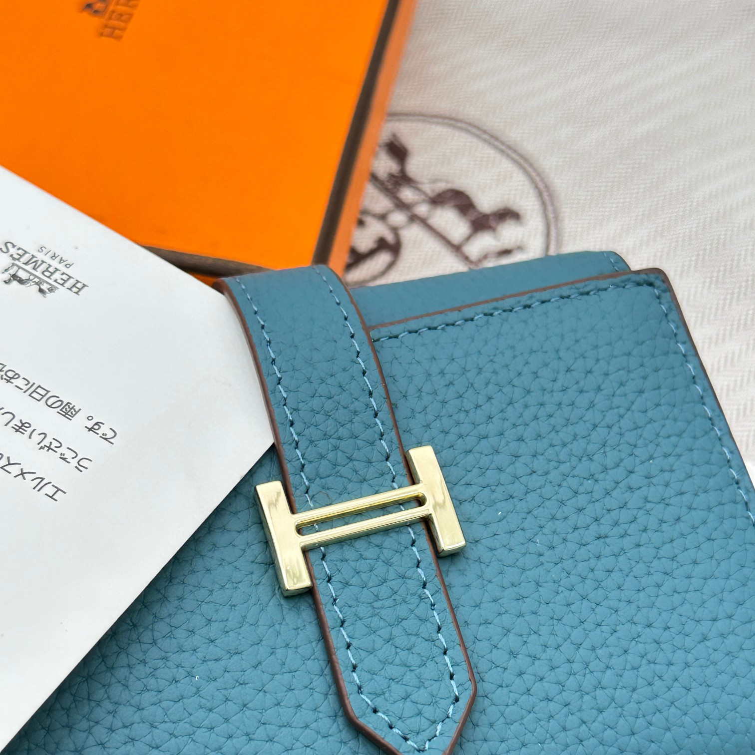 Hermes Togo Leather Trifold Wallet - Image 4