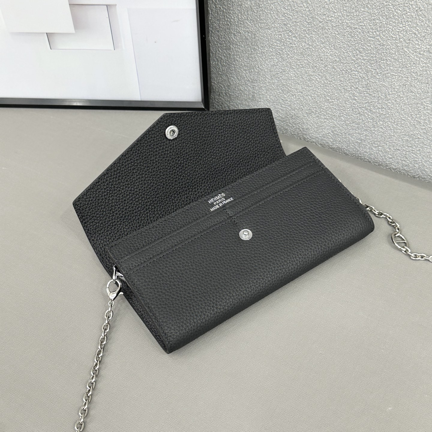 Hermes R.M.S Evercolor Togo Leather Chain Crossbody Wallet Bag - Image 4