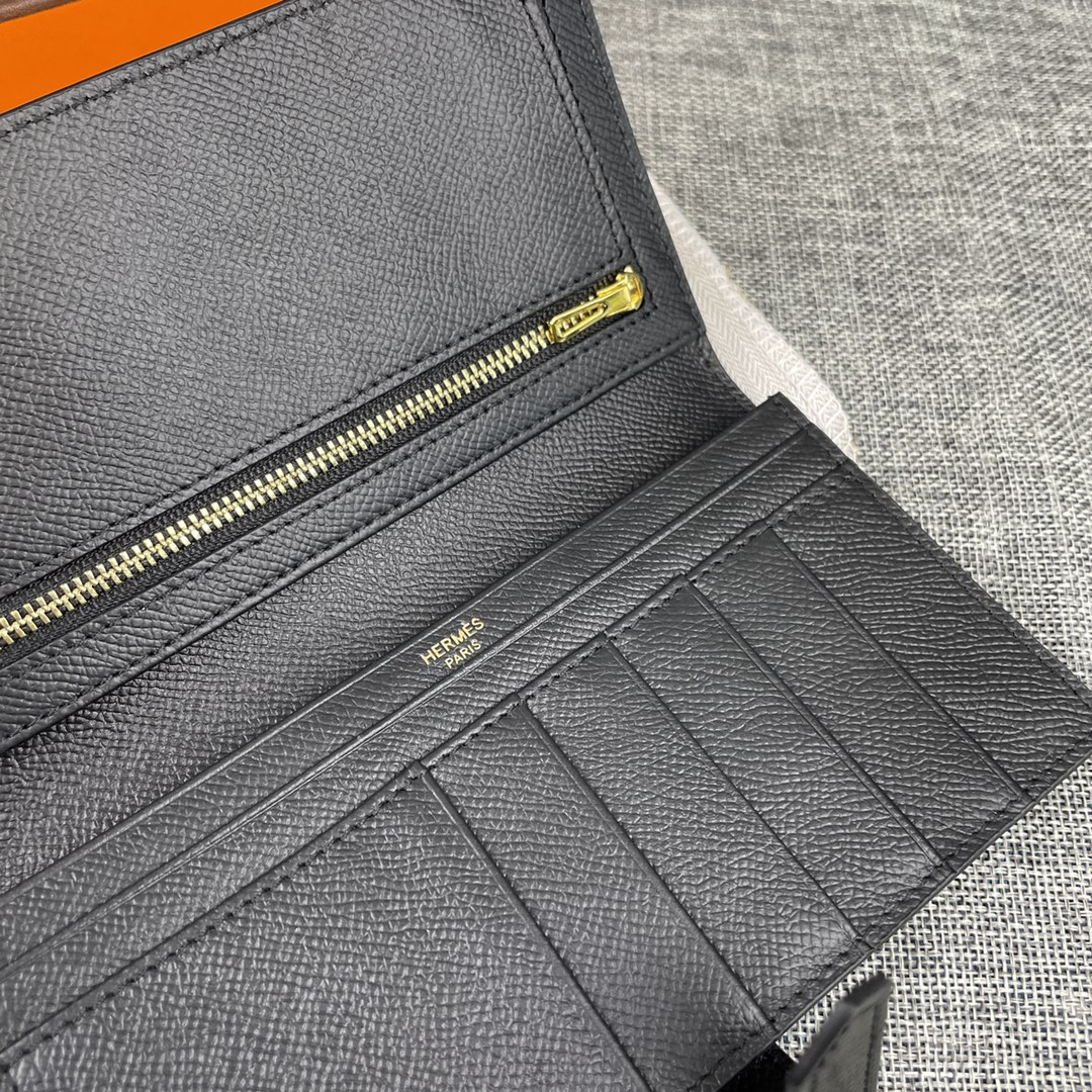 Hermes Women's Epsom Leather Vertical Zip Pocket Wallet - Image 4