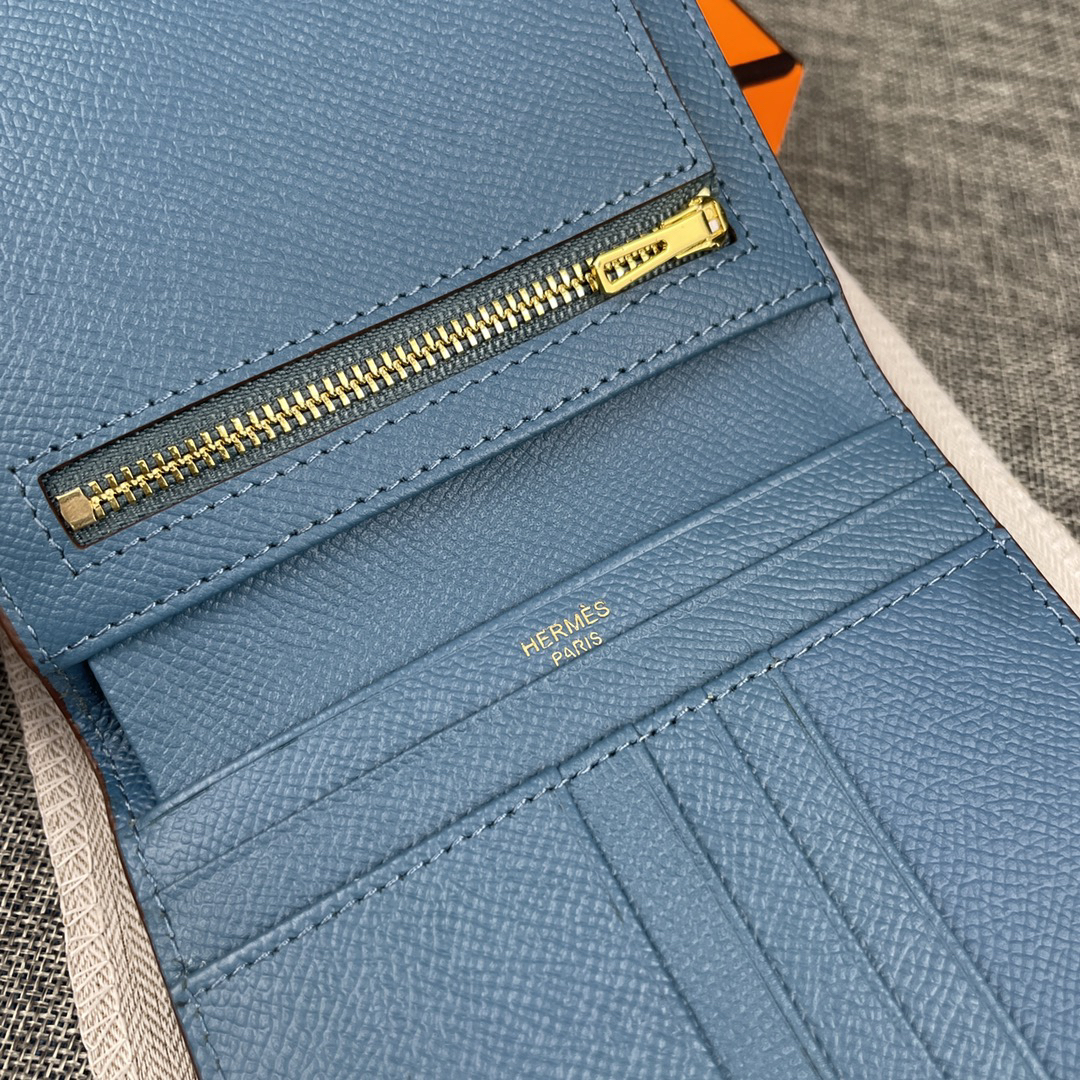 Hermes Solid Color Vertical Leather Wallet - Image 4